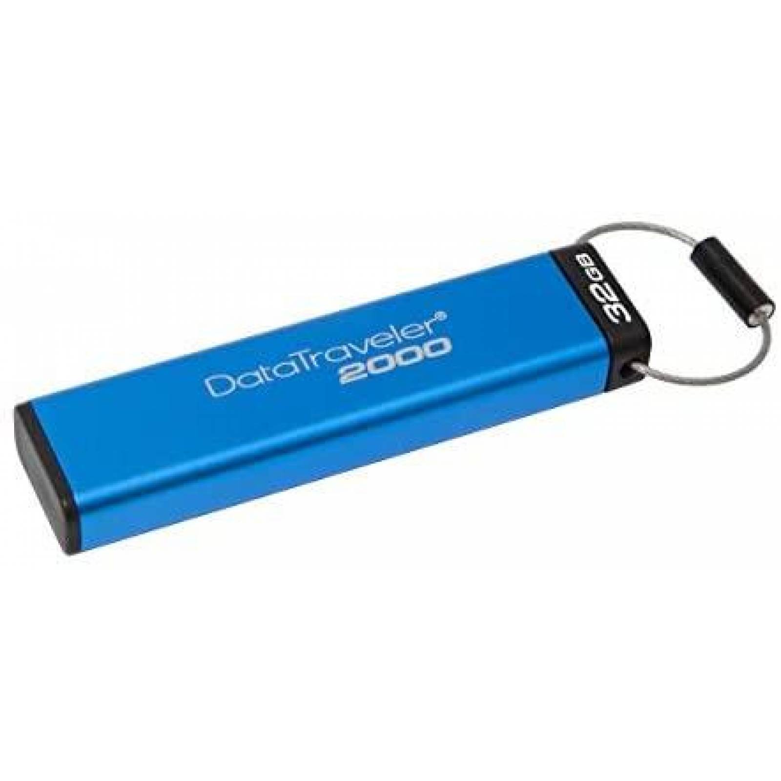 USB con cifrado Kingston DT2000 32GB AES 3.0 135mb -Azul