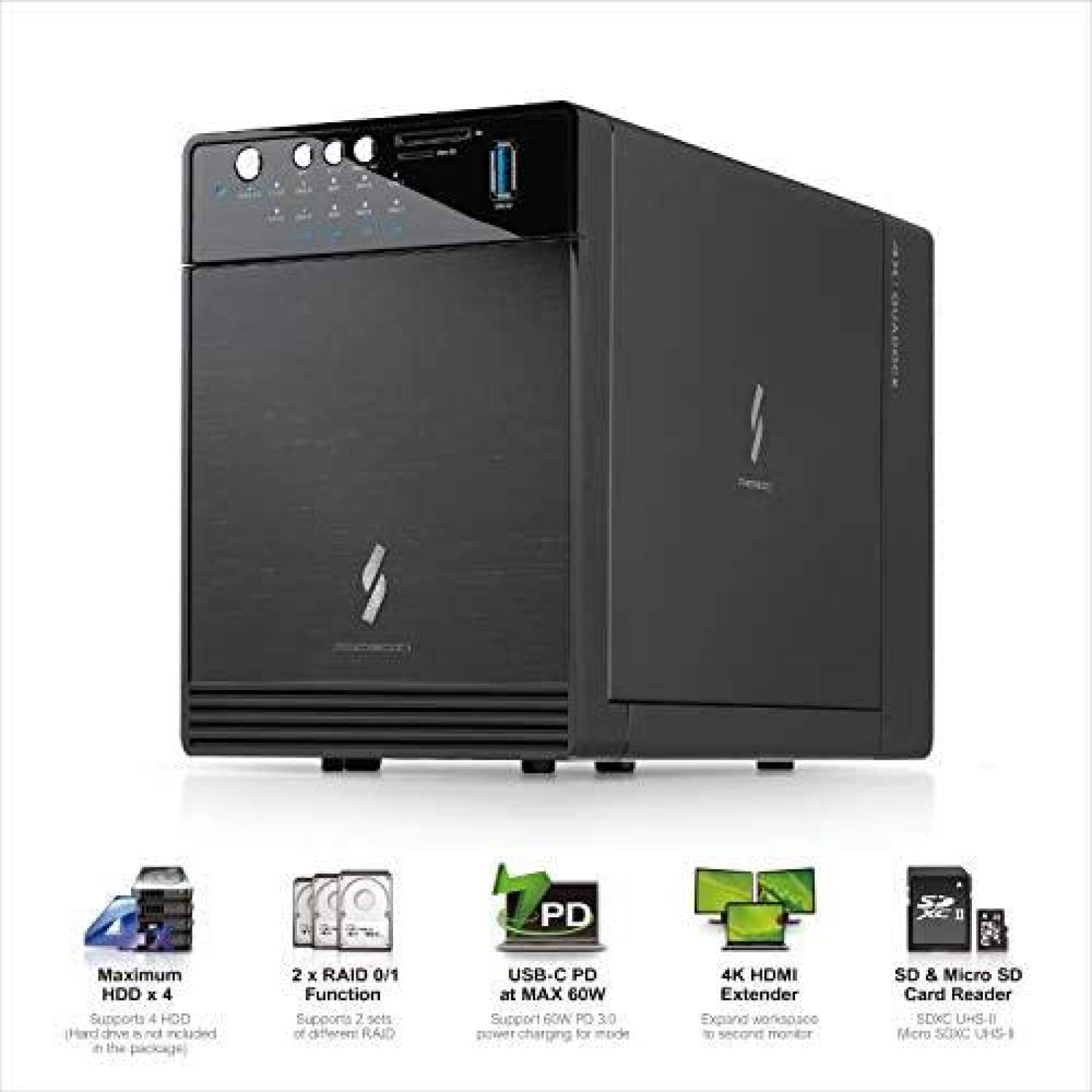 Caja RAID Mediasonic HFR7-SU31CD 3.5'' USB C 3.1 de 4 Bahias