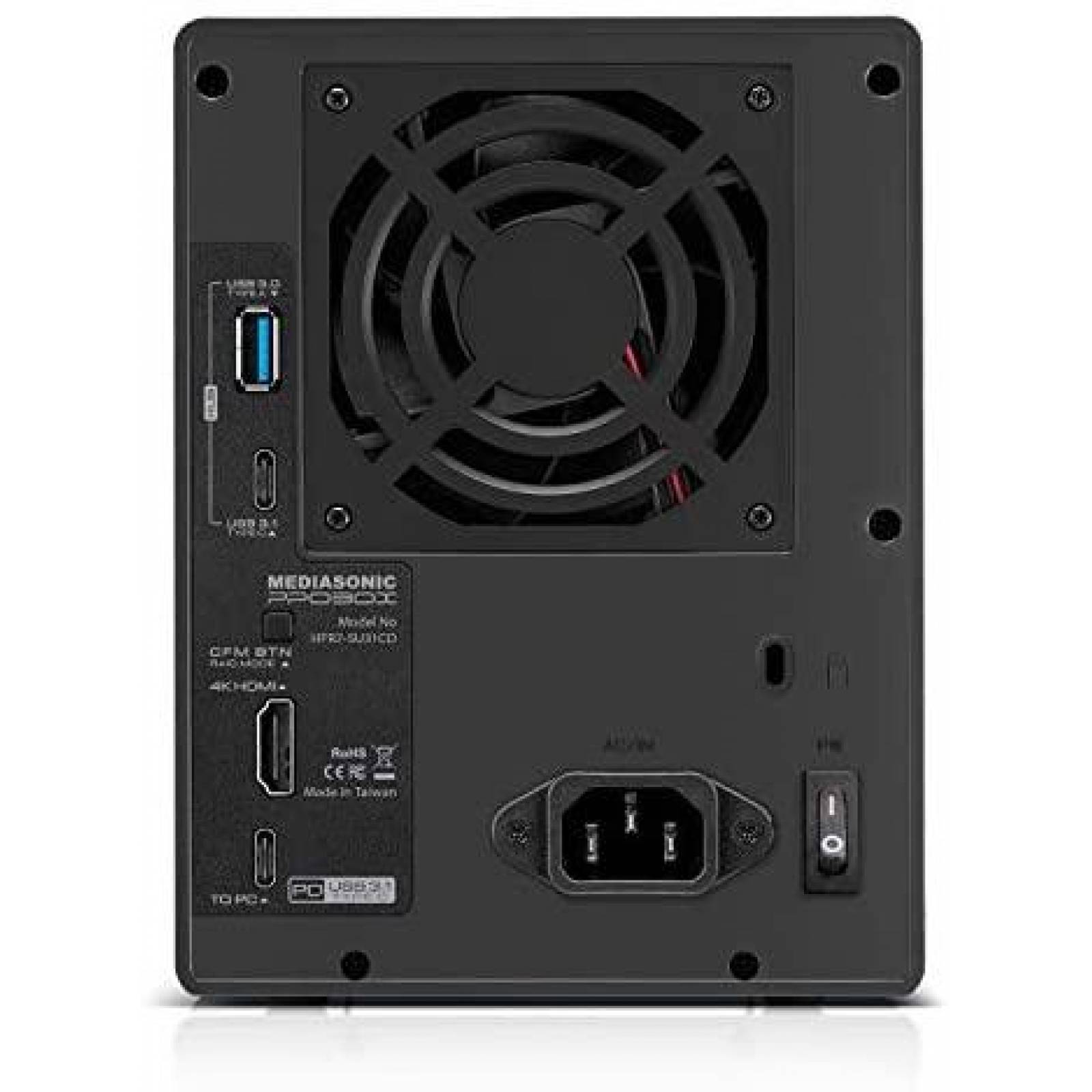Caja RAID Mediasonic HFR7-SU31CD 3.5'' USB C 3.1 de 4 Bahias