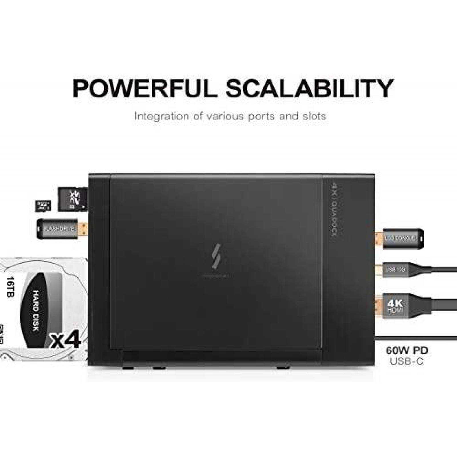 Caja RAID Mediasonic HFR7-SU31CD 3.5'' USB C 3.1 de 4 Bahias