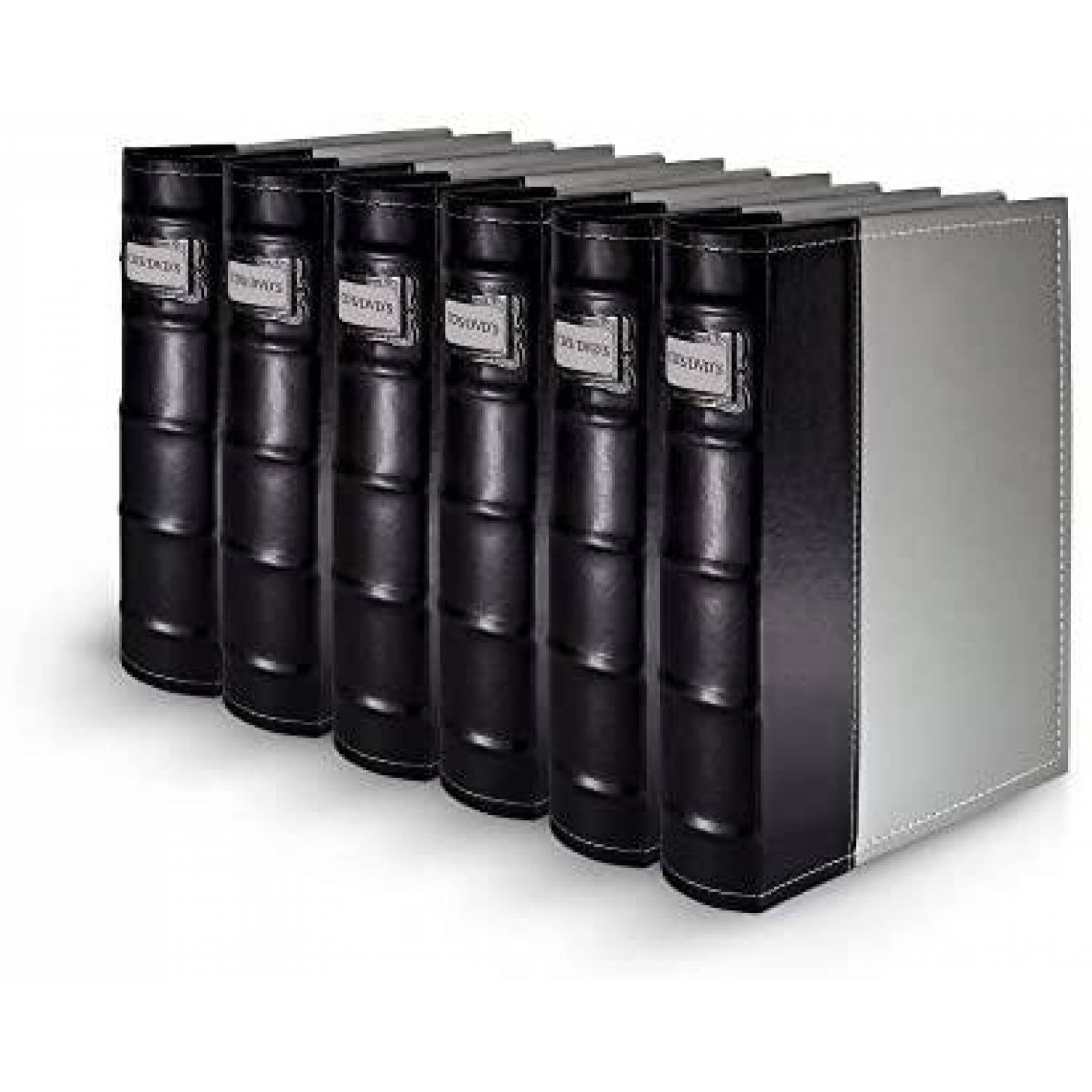 Carpetas Bellagio-Italia 6 Uds de Piel para CD/DVD -Gris