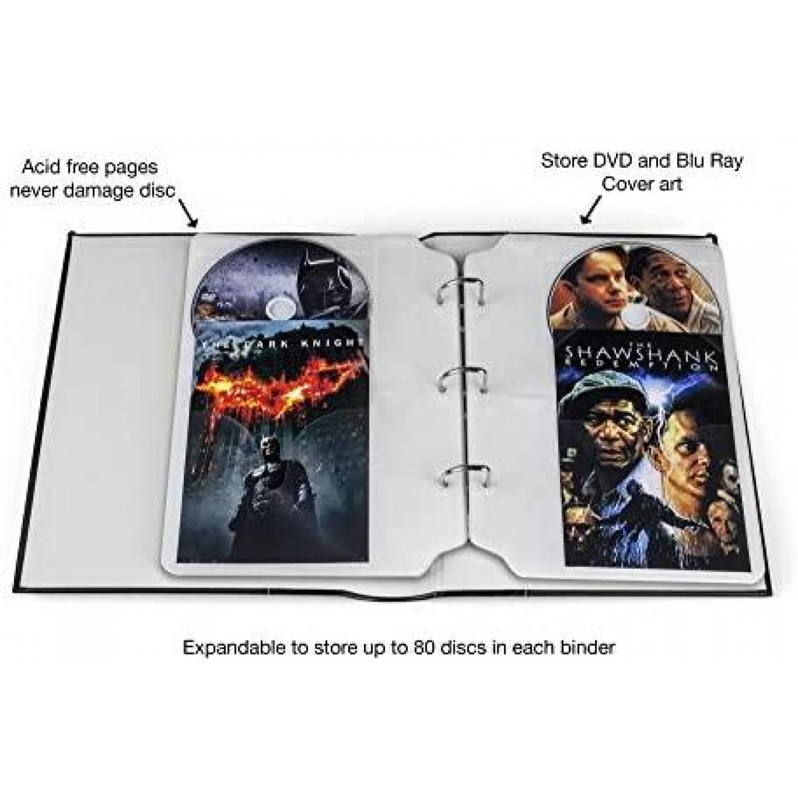 Carpetas Bellagio-Italia 6 Uds de Piel para CD/DVD -Gris