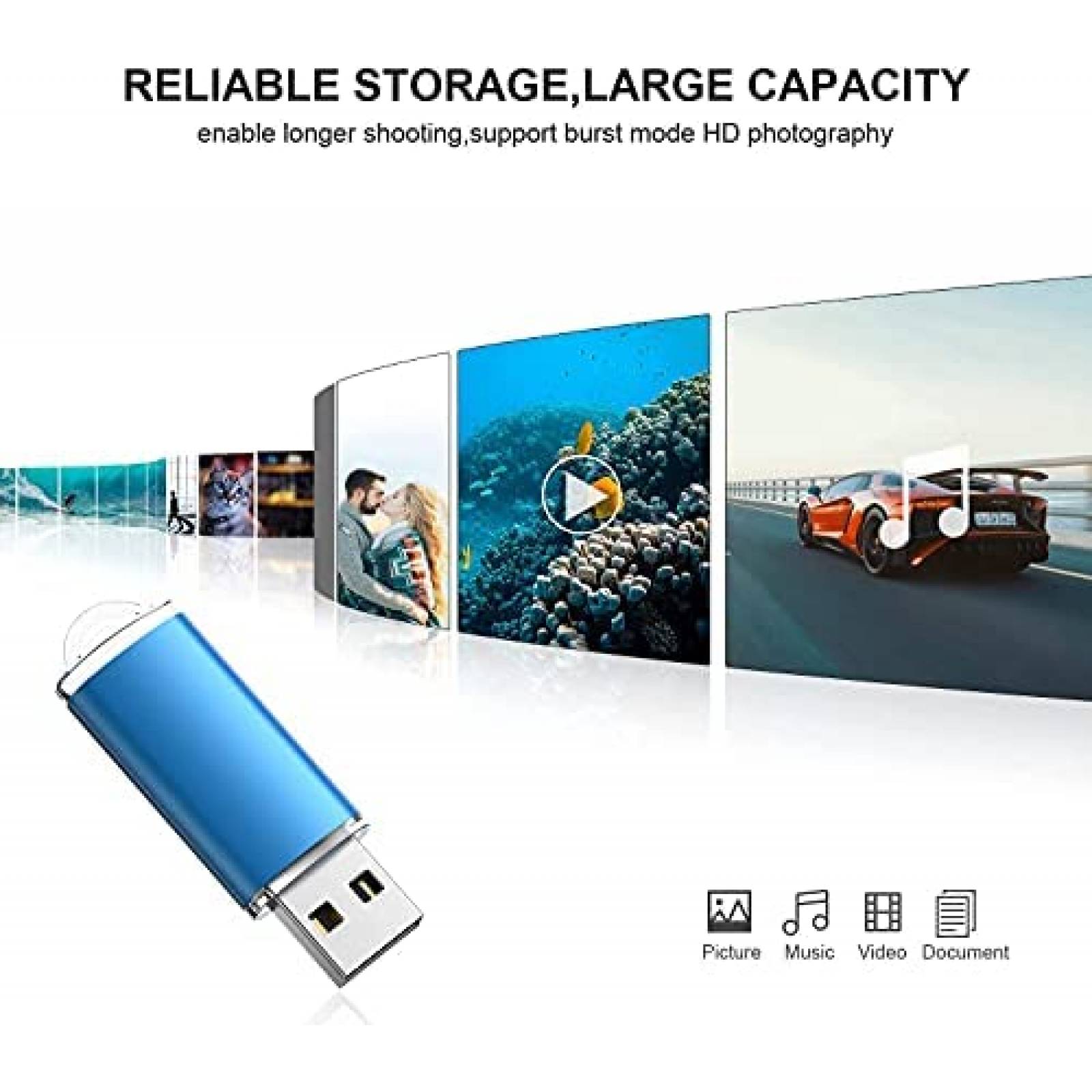 Memoria Flash Drive K&ZZ 16 GB USB 3.0 10 Piezas -Multicolor