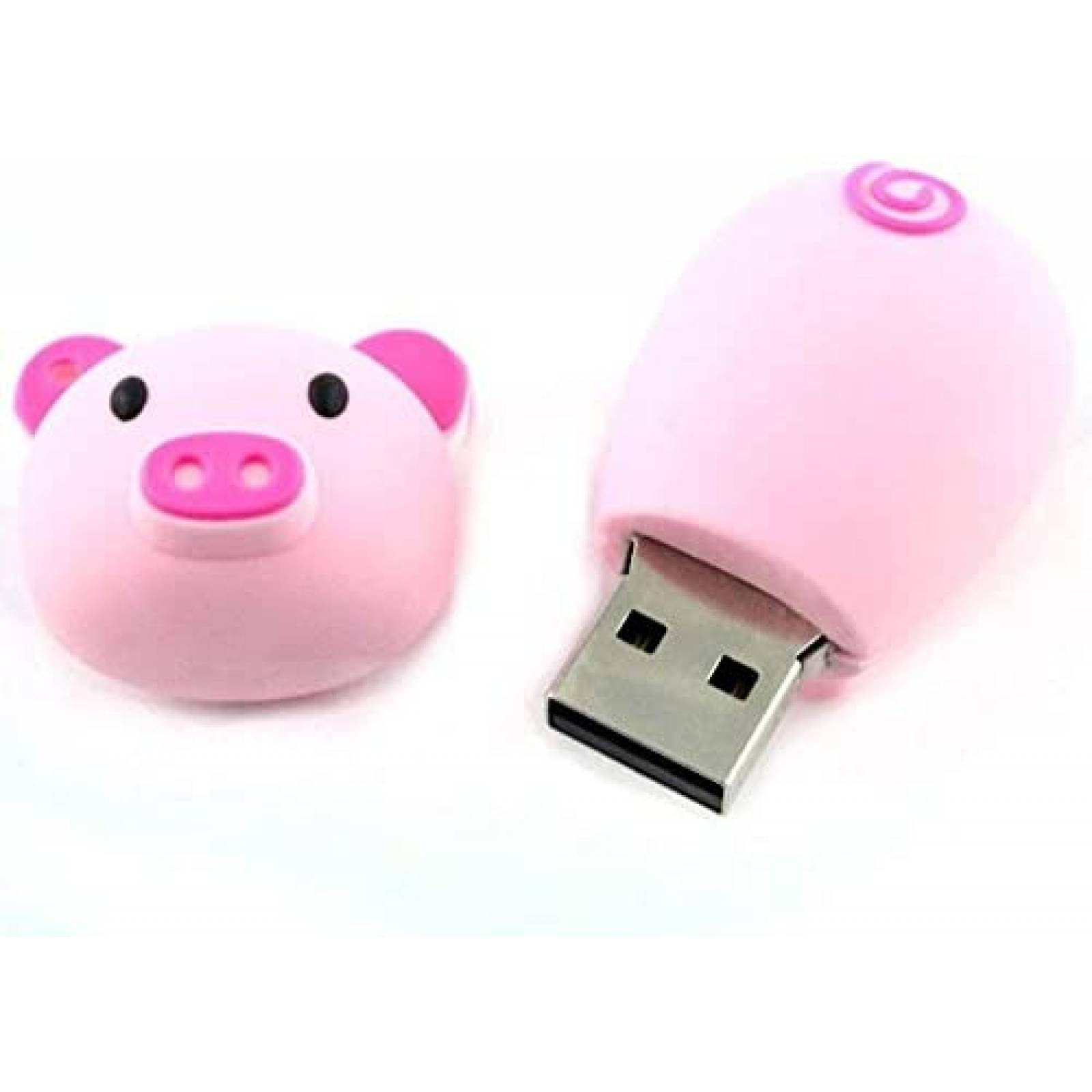 Memoria Flash Drive Huago 32GB USB 2.0 Cerdito -Rosa