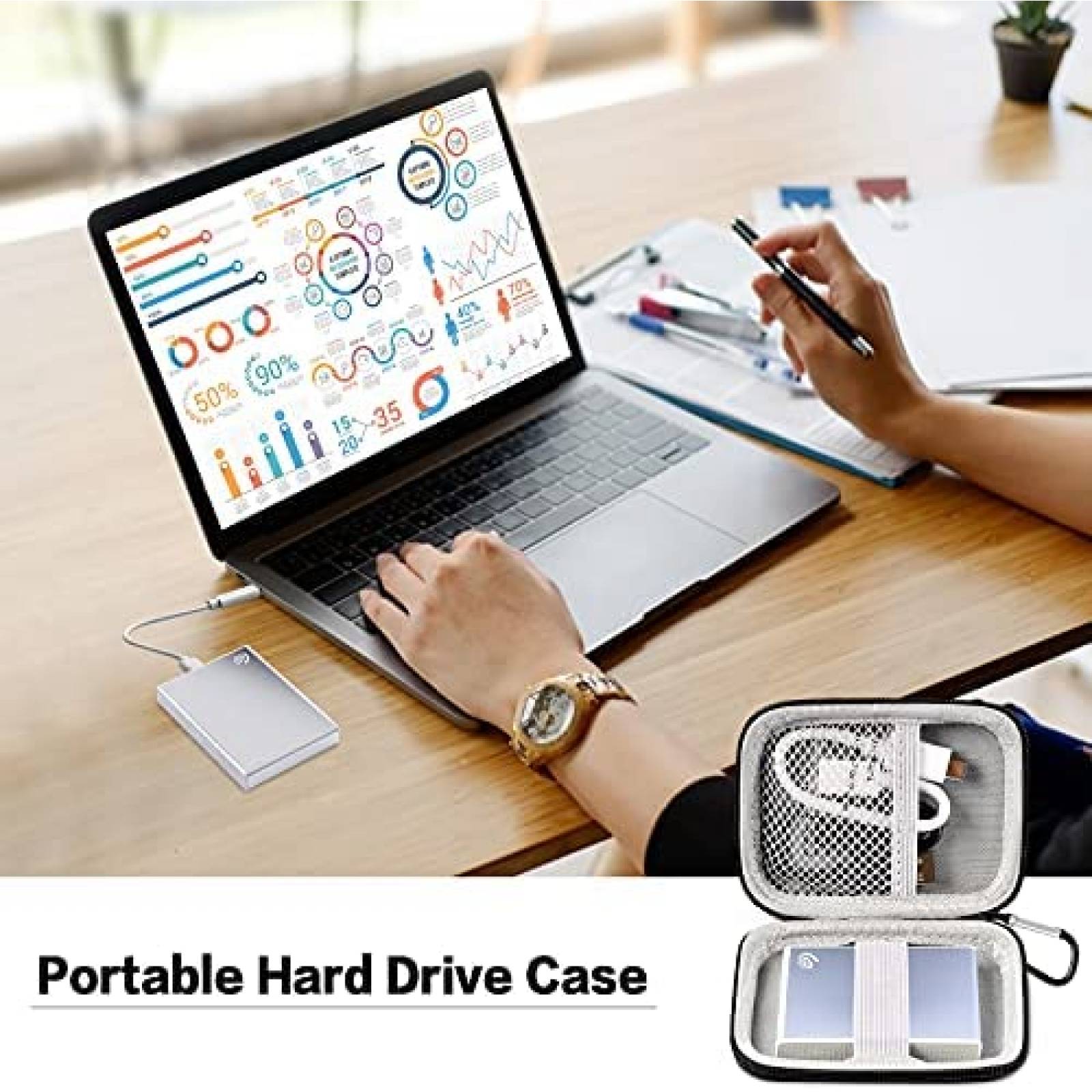 Estuche para Disco Duro Comecase Seagate One Touch -Negro