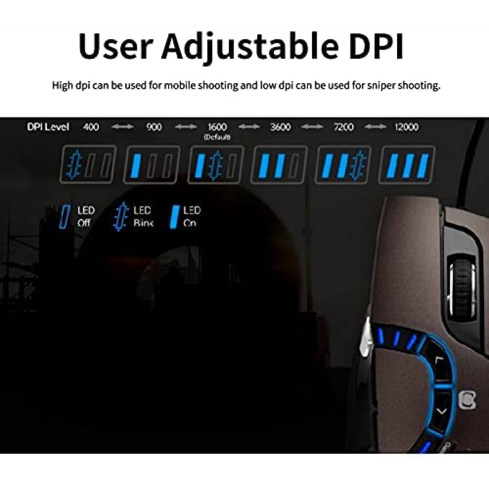 Mouse para juegos BB SM35 con vibracion haptica 6 botones