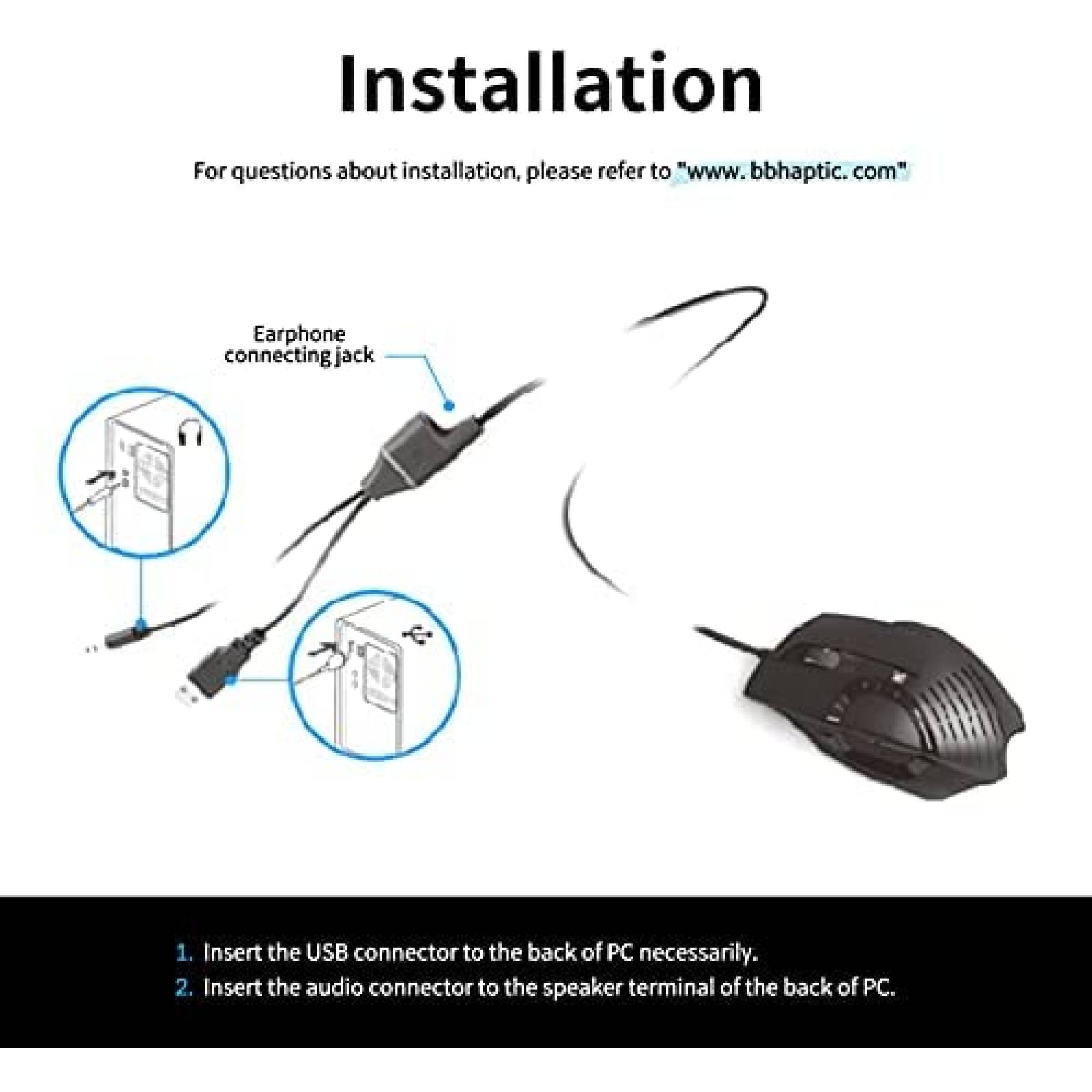 Mouse para juegos BB SM35 con vibracion haptica 6 botones