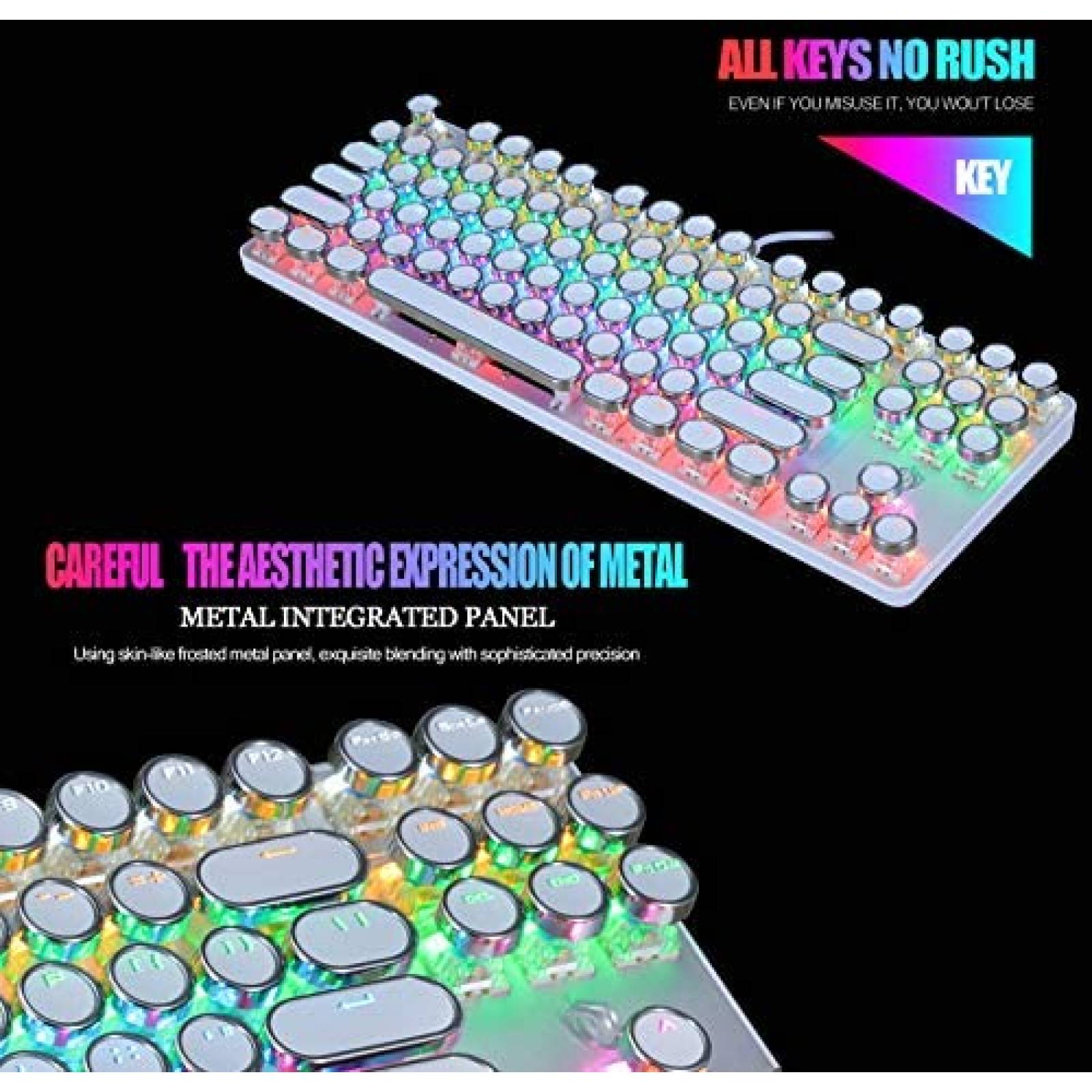 Teclado YSCP Gaming Mecanico RGB 87 teclas programable