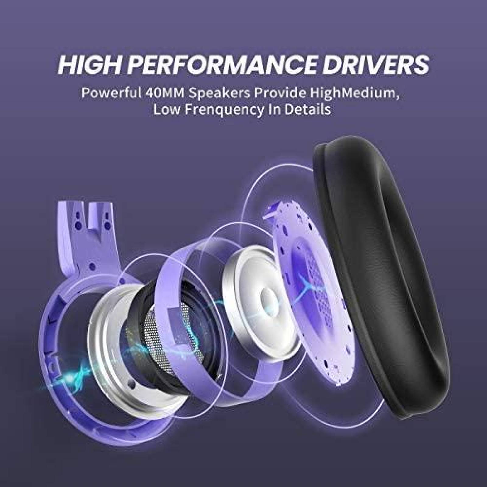 Audifonos Gamer SOMIC Estereo Con Orejas De Gato -Morado