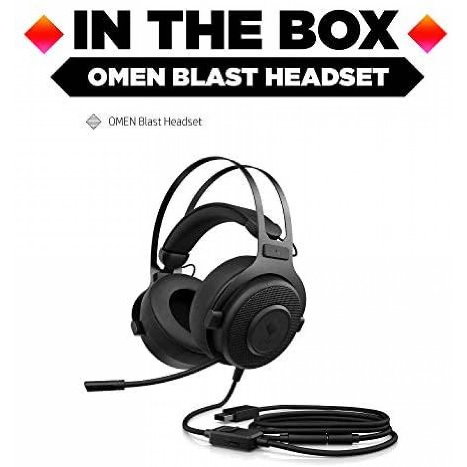 Audifonos de Diadema HP 1A858AA USB con Microfono -Negro