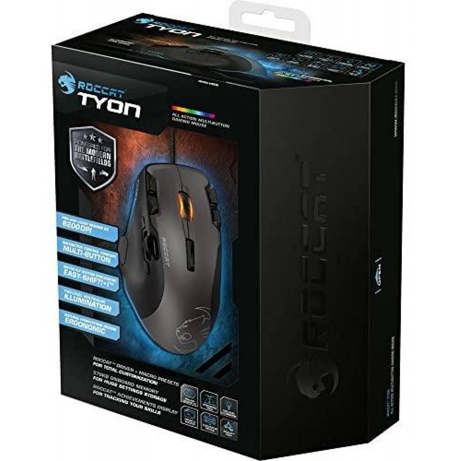 Mouse Gamer Roccat Tyon R3 USB con Sensor Laser -Negro