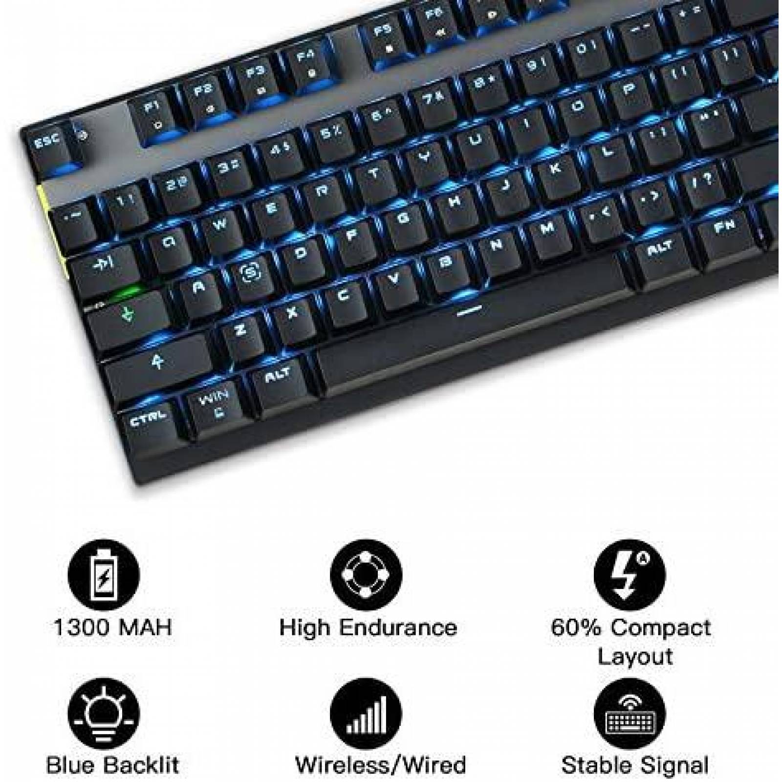 Teclado Gamer MOTOSPEED Inalambrico Mecanico 2.4GHz Mecanico