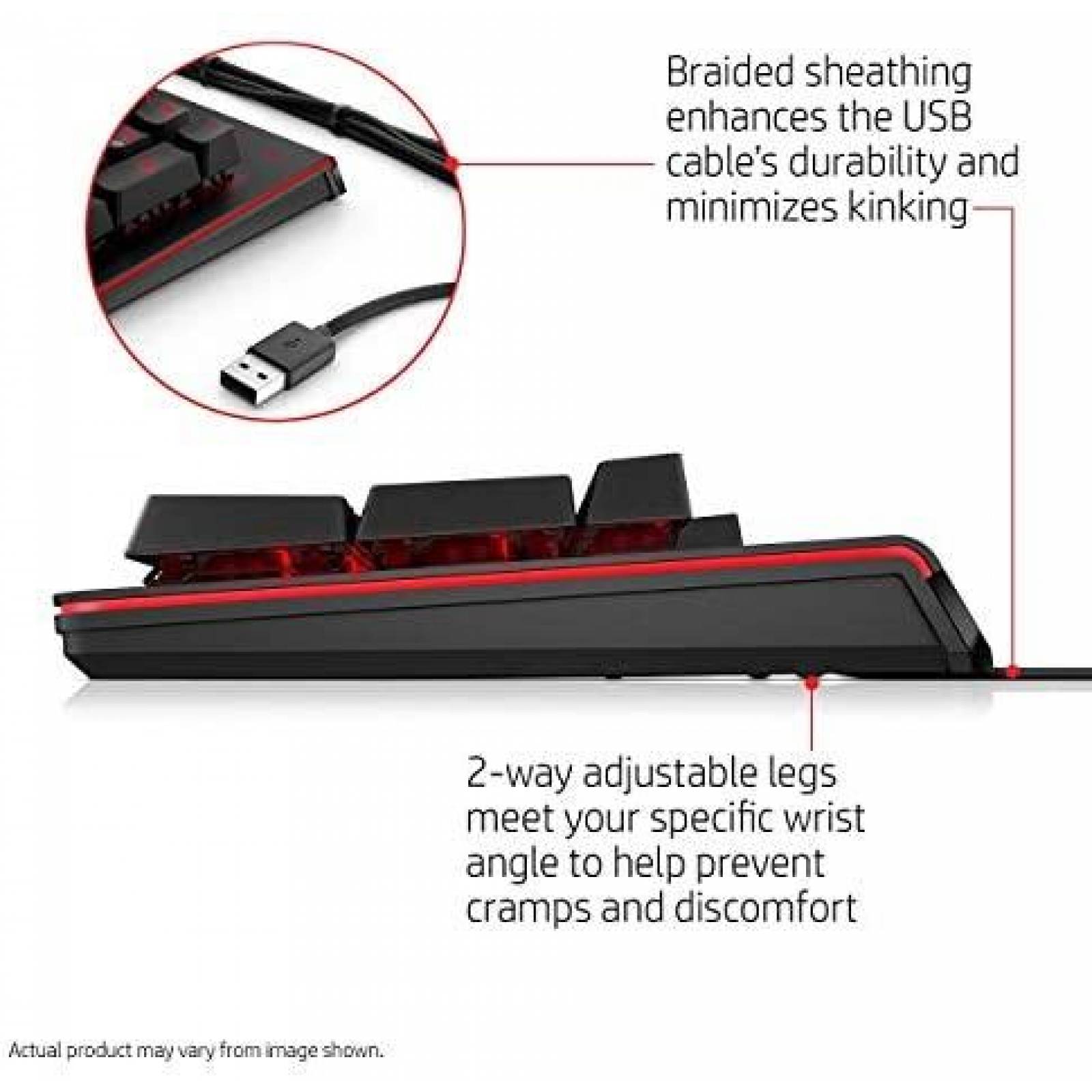 Teclado Gamer OMEN Master-class Alambrico USB LED -Negro