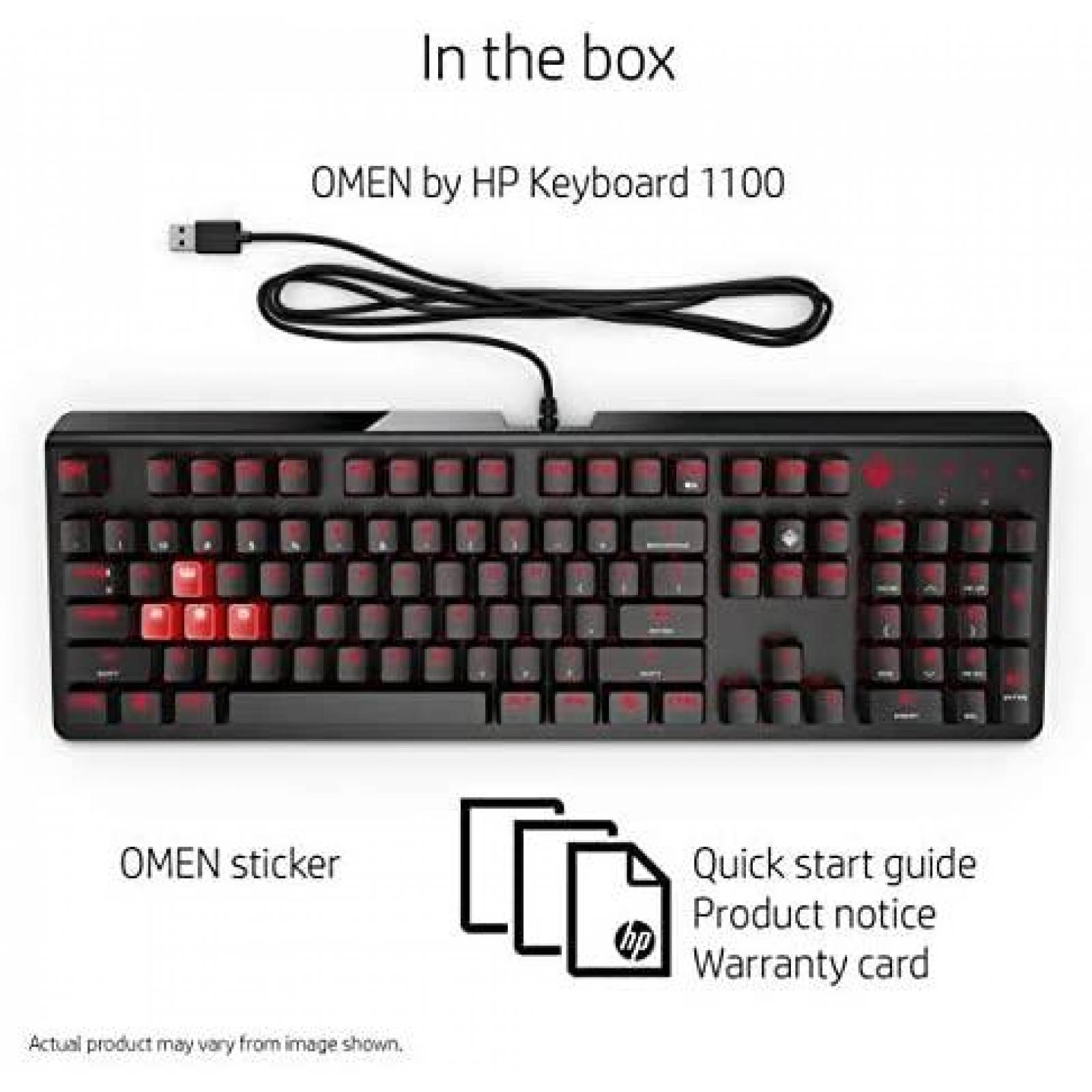 Teclado Gamer OMEN Master-class Alambrico USB LED -Negro