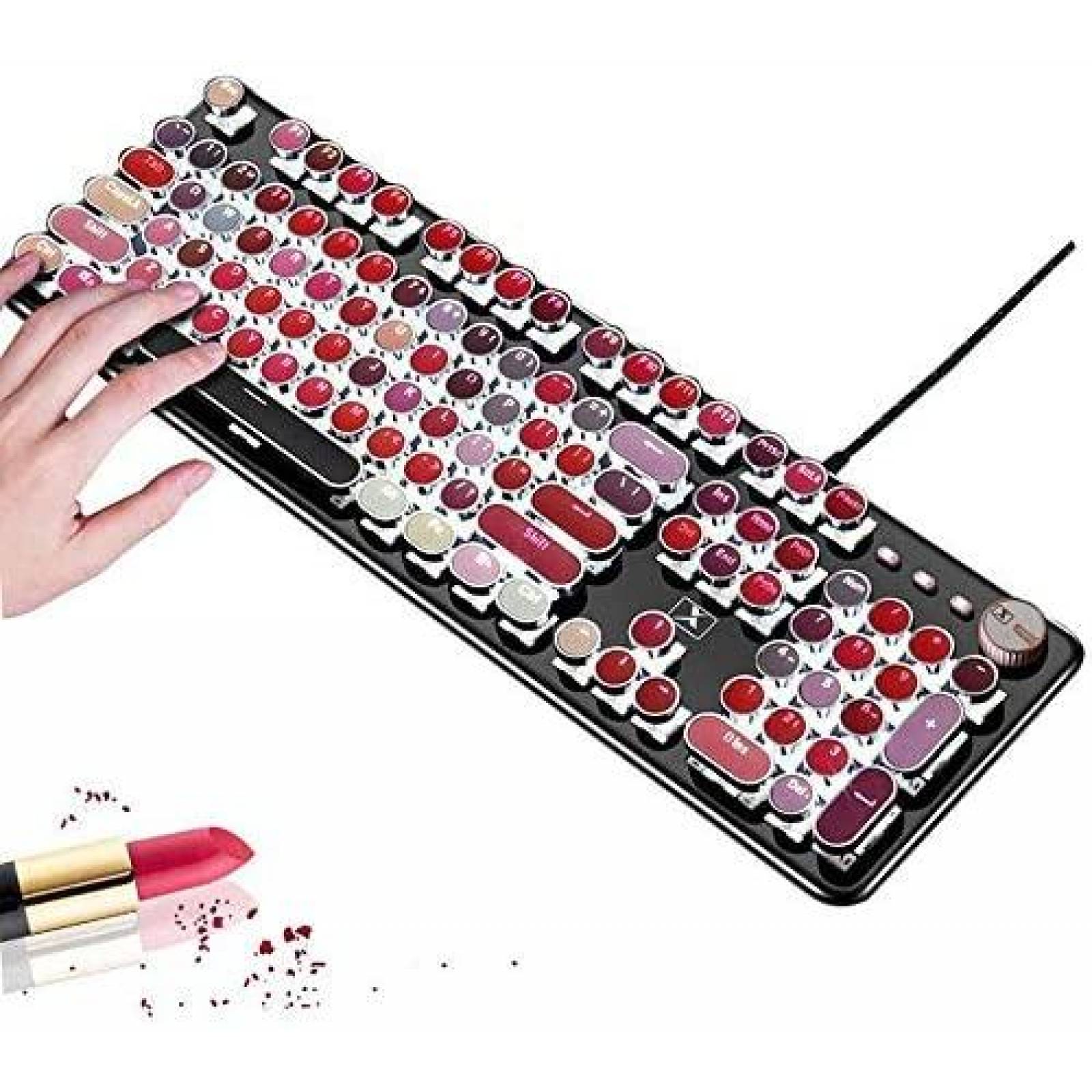 Teclado Gamer FELICON Mecanico Retro 104 teclas Redondas PC