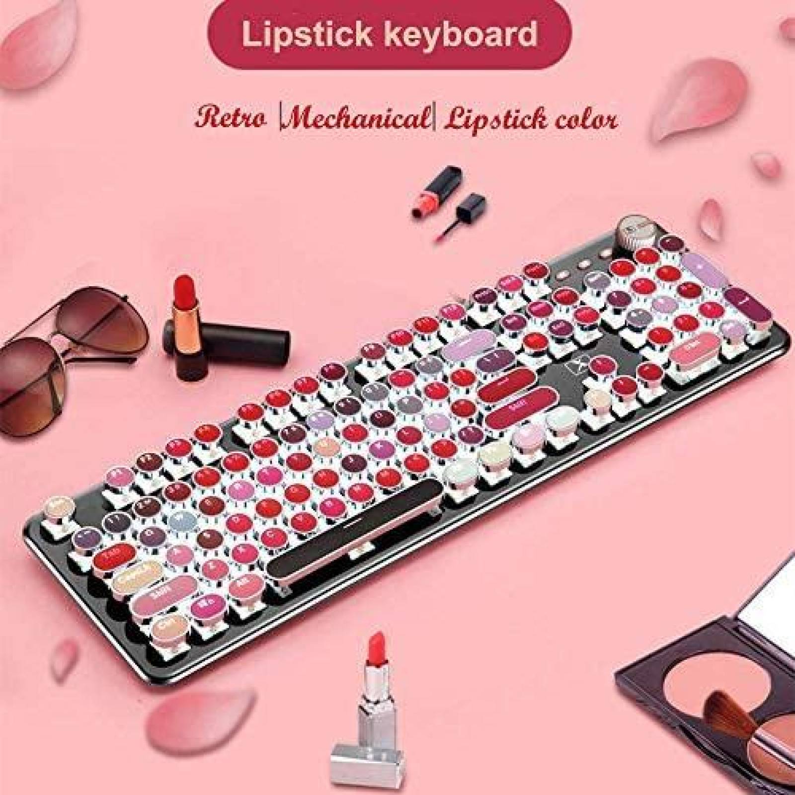 Teclado Gamer FELICON Mecanico Retro 104 teclas Redondas PC