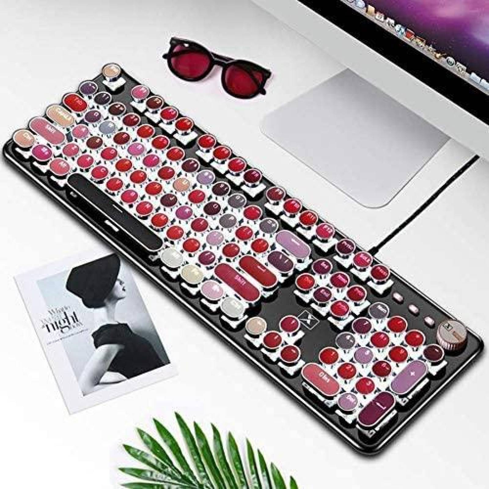 Teclado Gamer FELICON Mecanico Retro 104 teclas Redondas PC