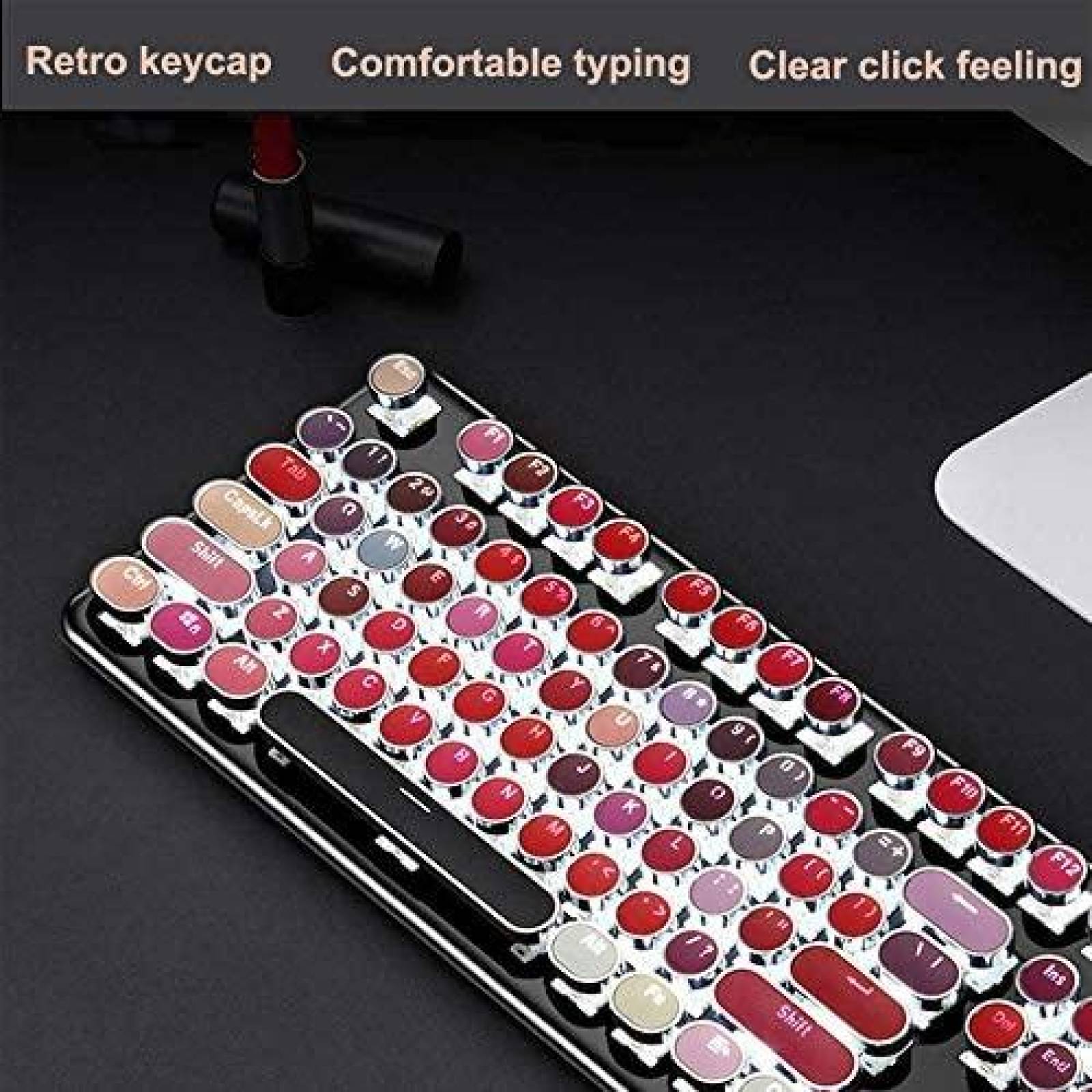 Teclado Gamer FELICON Mecanico Retro 104 teclas Redondas PC