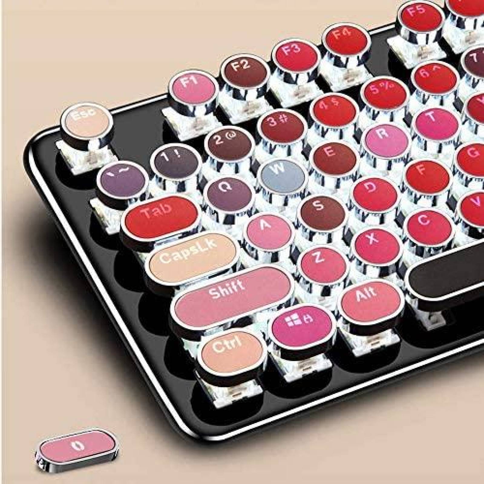 Teclado Gamer FELICON Mecanico Retro 104 teclas Redondas PC