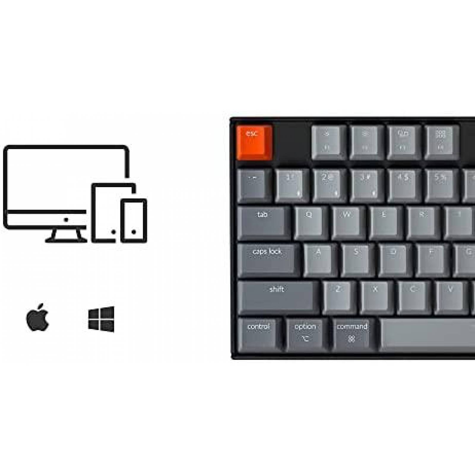 Teclado Gamer Keychron K8 Tenkeyless de 87 Teclas -Negro