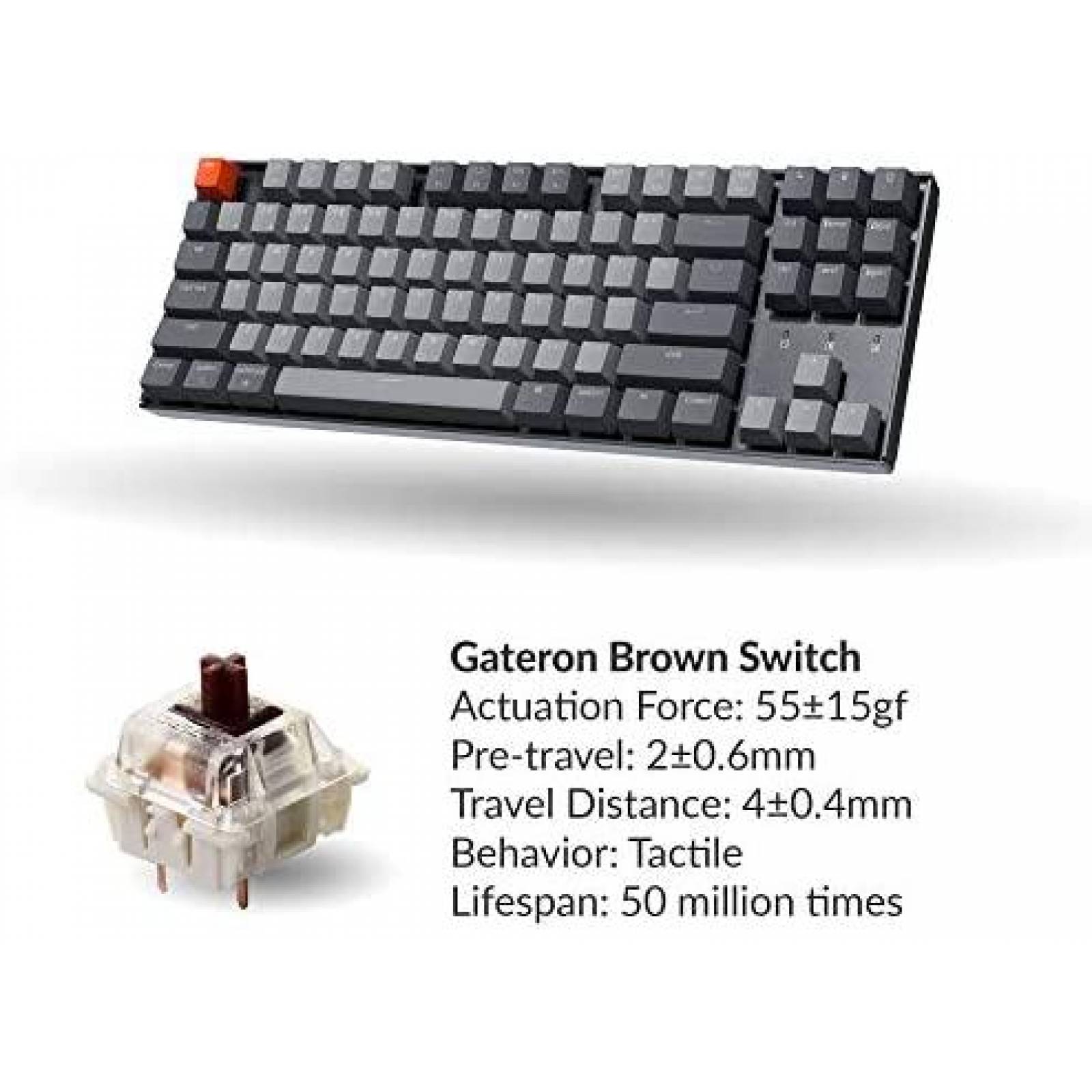 Teclado Gamer Keychron K8 Tenkeyless de 87 Teclas -Negro