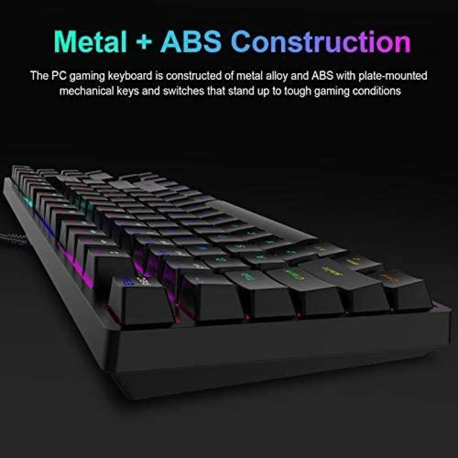 Teclado NPET K80 Mecanico Gamer Iluminacion RGB Ergonomico
