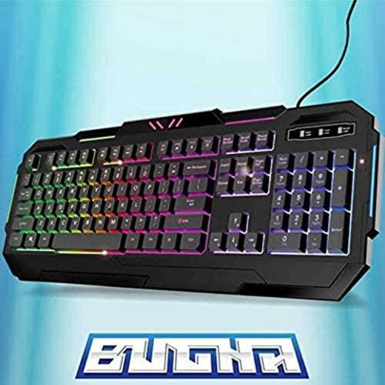 Teclado Gamer Five Below Bugha 104 Botones LED Para PC