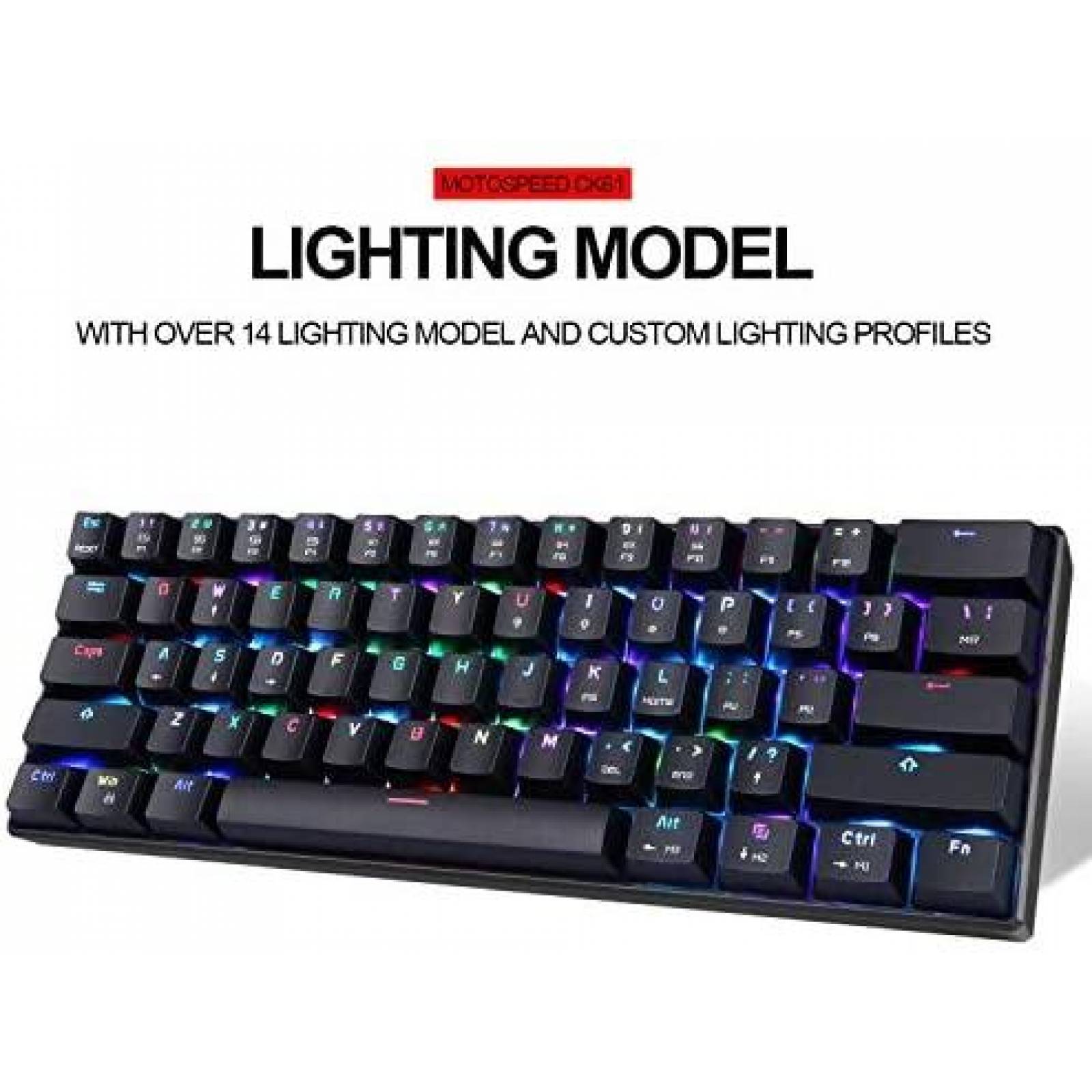Teclado Gamer MOTOSPEED CK61 Portatil 60% Mecanico RGB