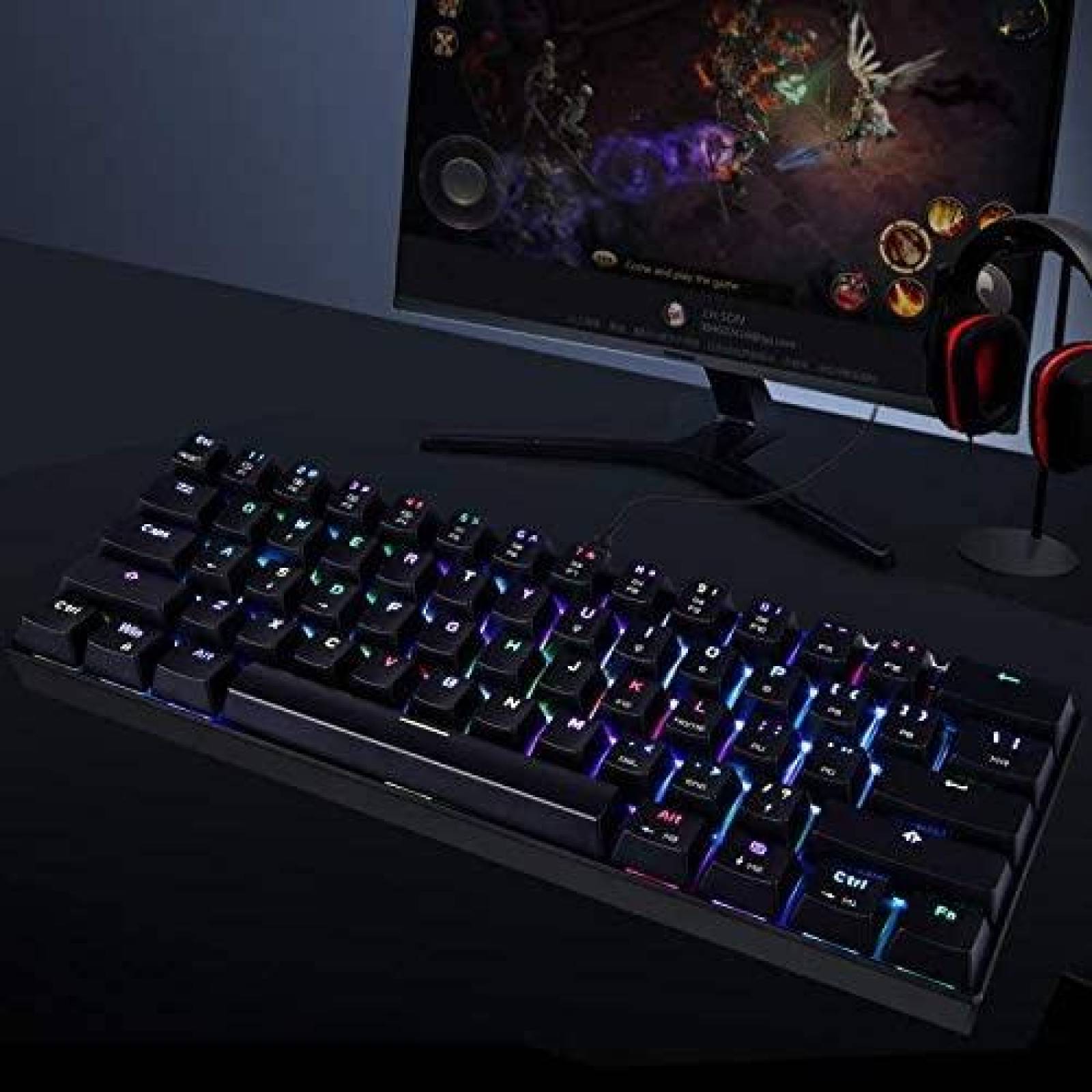 Teclado Gamer MOTOSPEED CK61 Portatil 60% Mecanico RGB