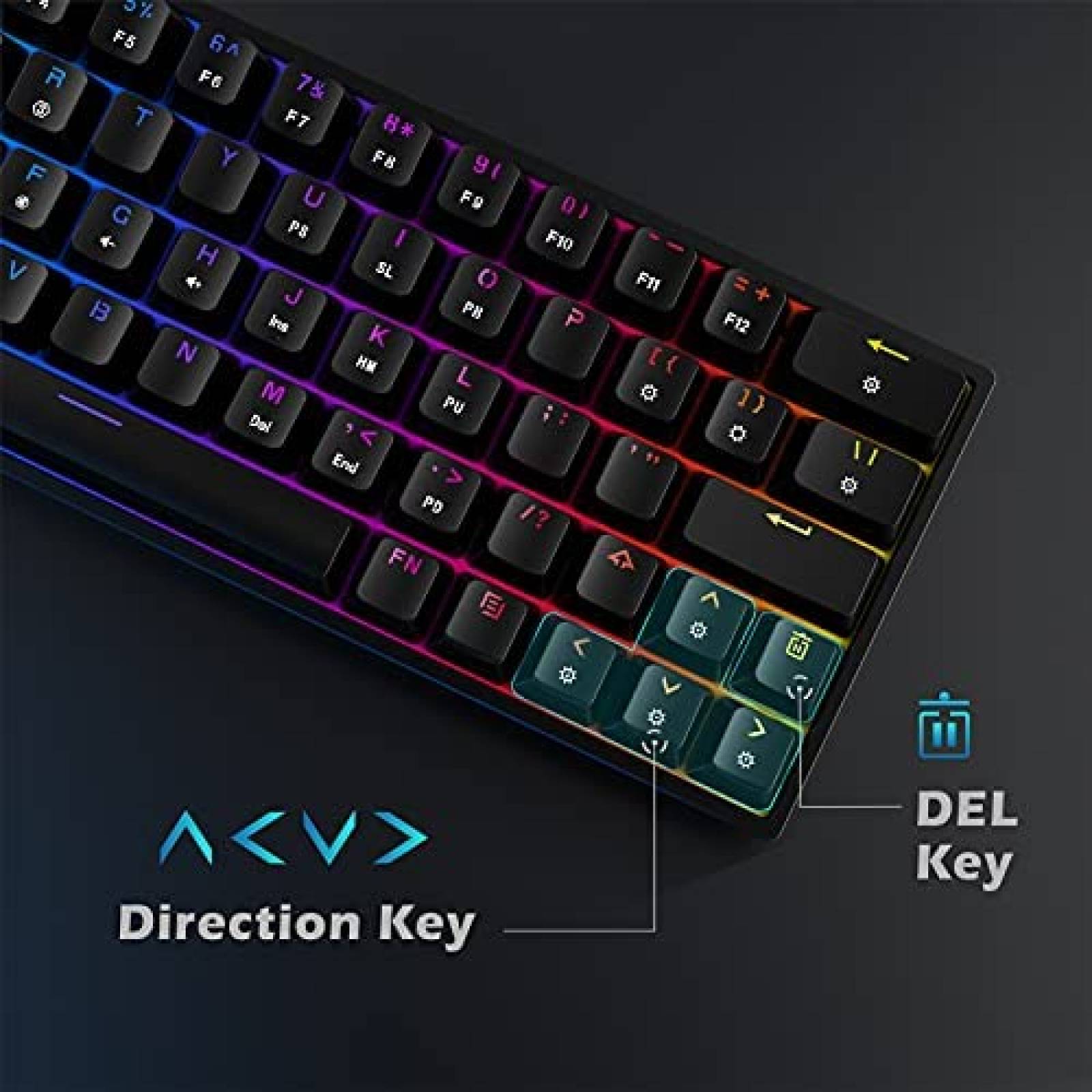 Teclado mecanico para juegos GIM KB-64 RGB de 64 teclas