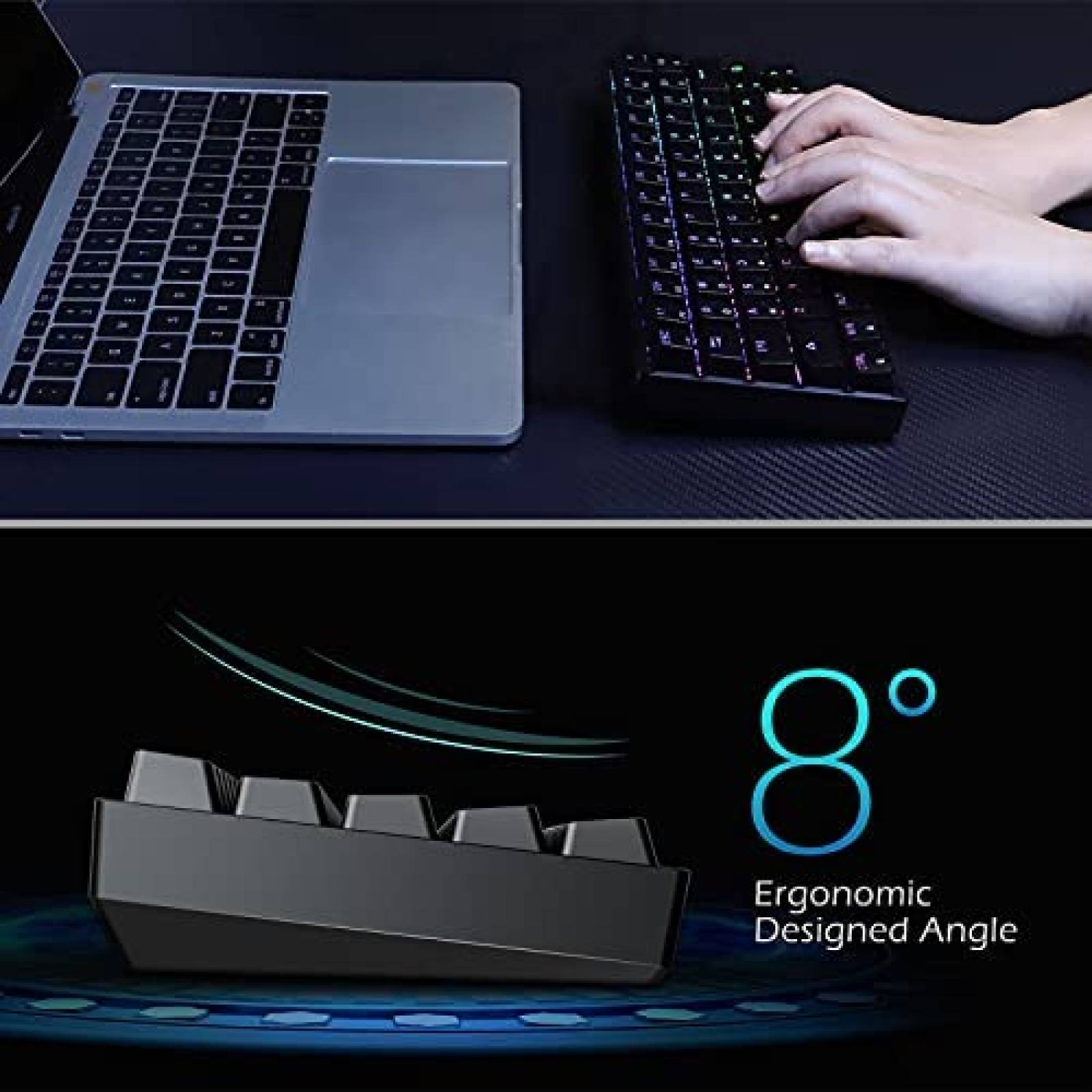 Teclado mecanico para juegos GIM KB-64 RGB de 64 teclas