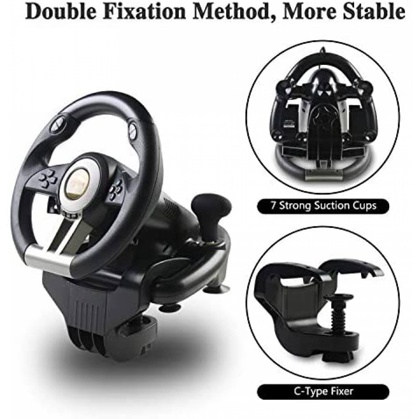 Volante PXN PXN-V3II para PC/Xbox/PS/Nintendo -Negro