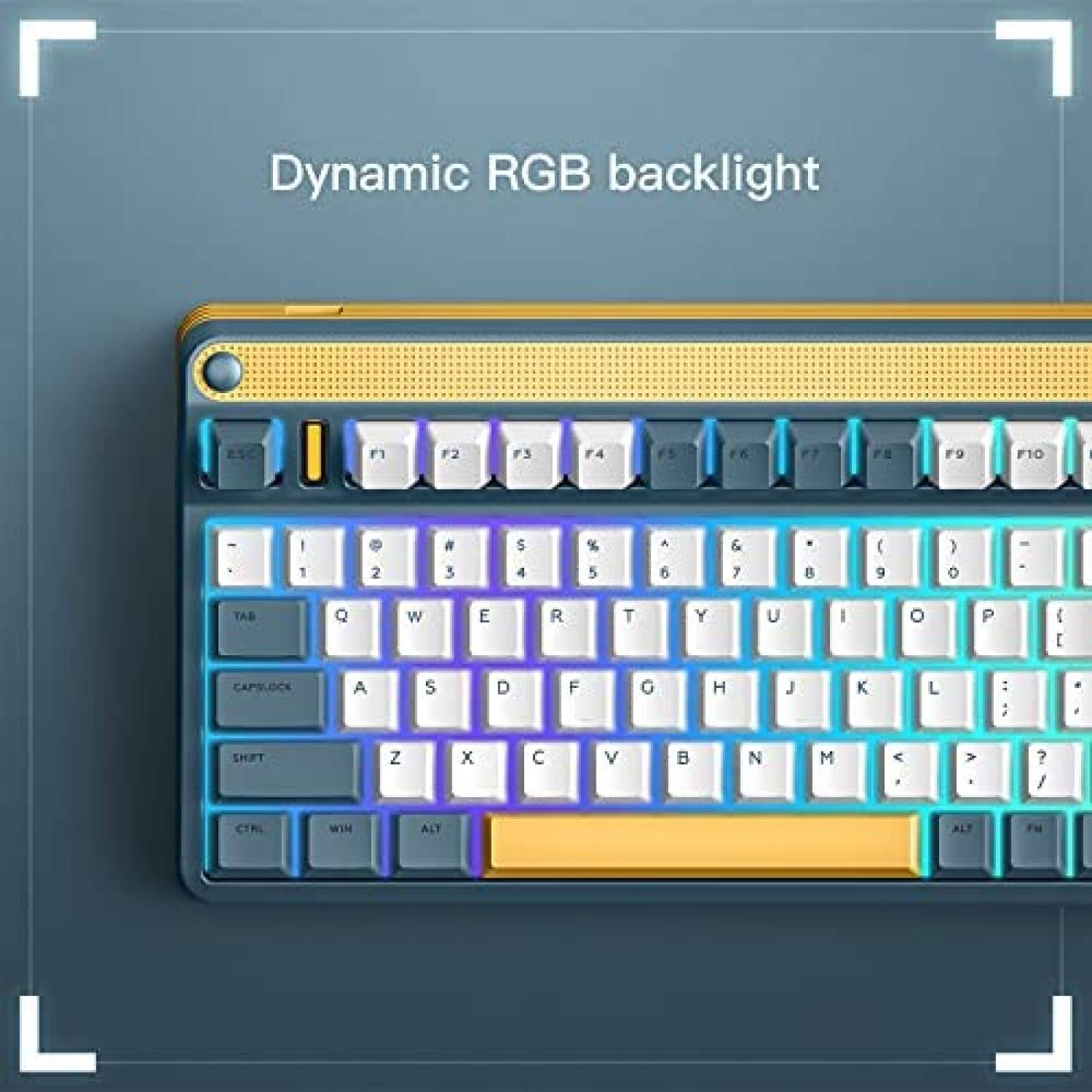 Teclado Gamer IQUNIX A80 de 83 Teclas -Azul/Amarillo