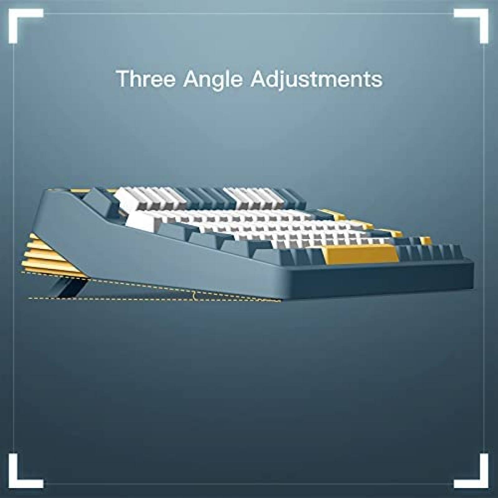 Teclado Gamer IQUNIX A80 de 83 Teclas -Azul/Amarillo