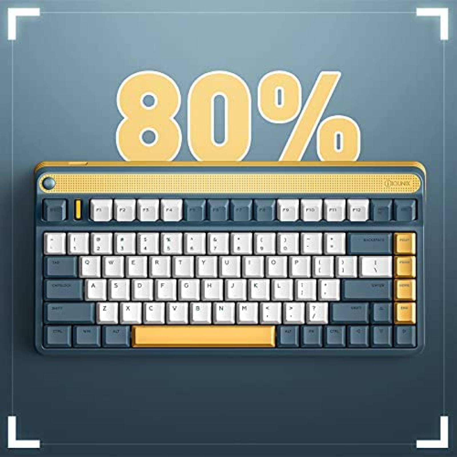 Teclado Gamer IQUNIX A80 de 83 Teclas -Azul/Amarillo