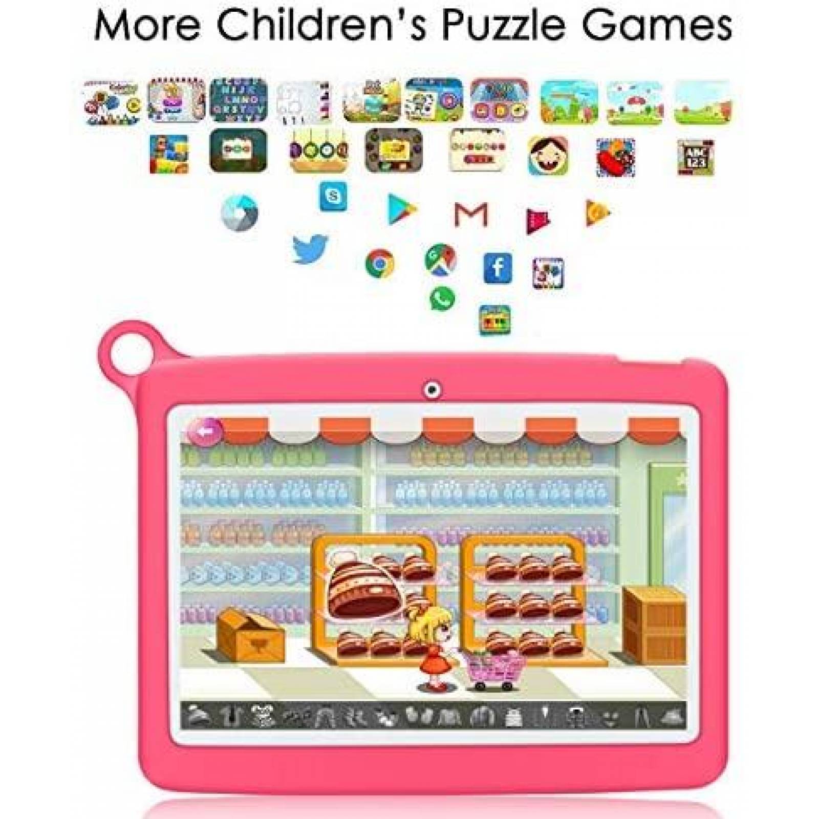 Tableta para nios Kivors 10.1" 2GB 32GB Android 8.1 -Rosa