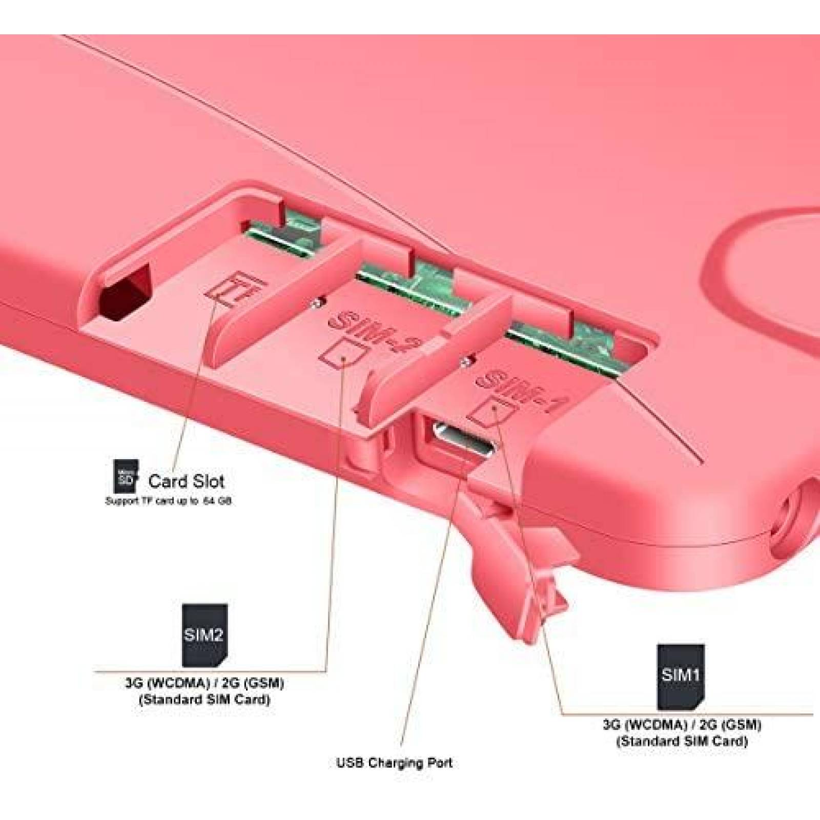 Tableta para nios Kivors 10.1" 2GB 32GB Android 8.1 -Rosa