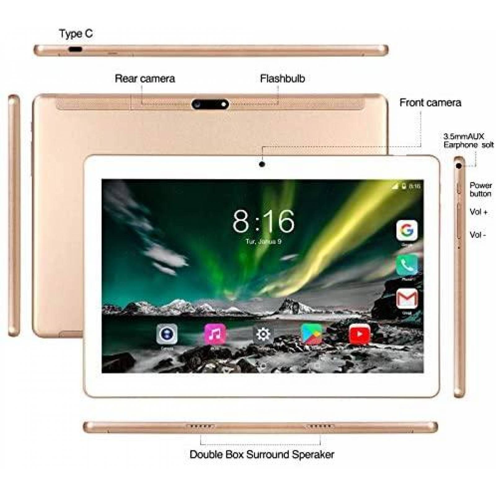 Tablet de Negocios TOSCiDO 2GB RAM 32GB 1280x800 IPS 10''