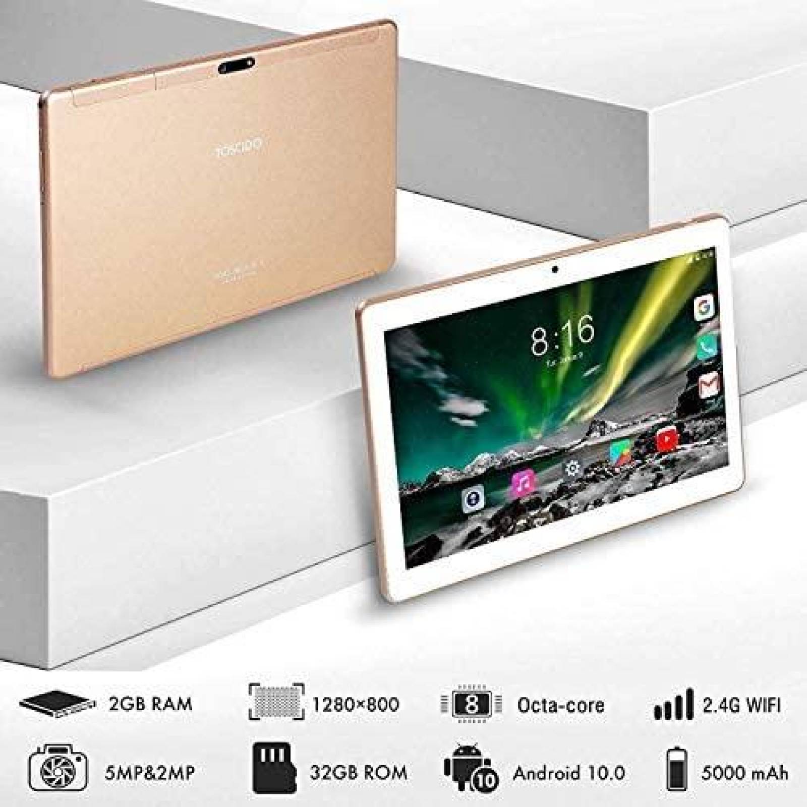 Tablet de Negocios TOSCiDO 2GB RAM 32GB 1280x800 IPS 10''