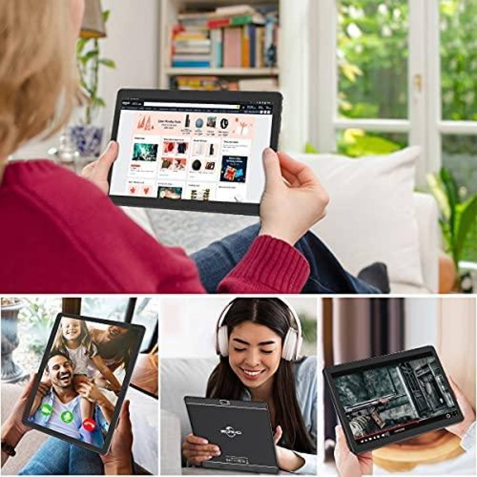 Tablet gamer ZONKO 10" Android 9.0 32GB 5G Wi-Fi -Negro