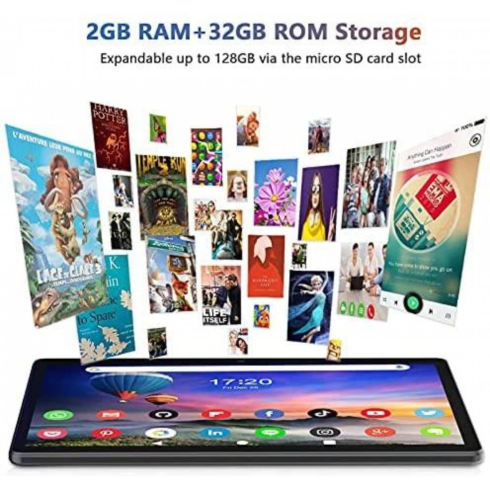 Tablet gamer ZONKO 10" Android 9.0 32GB 5G Wi-Fi -Negro