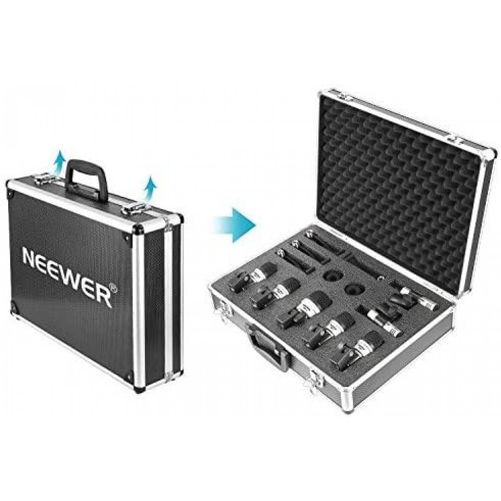 Microfono Neewer NW-7 7 piezas para tambores -Gris