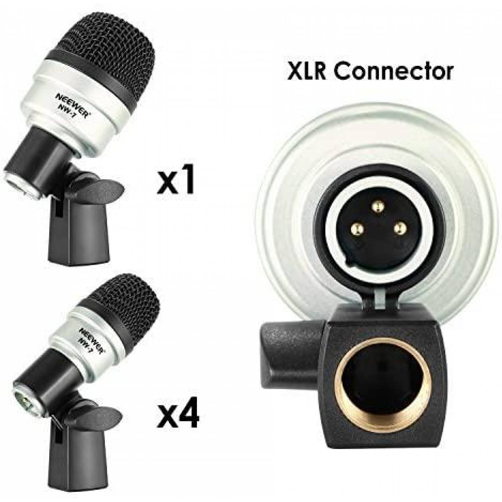 Microfono Neewer NW-7 7 piezas para tambores -Gris