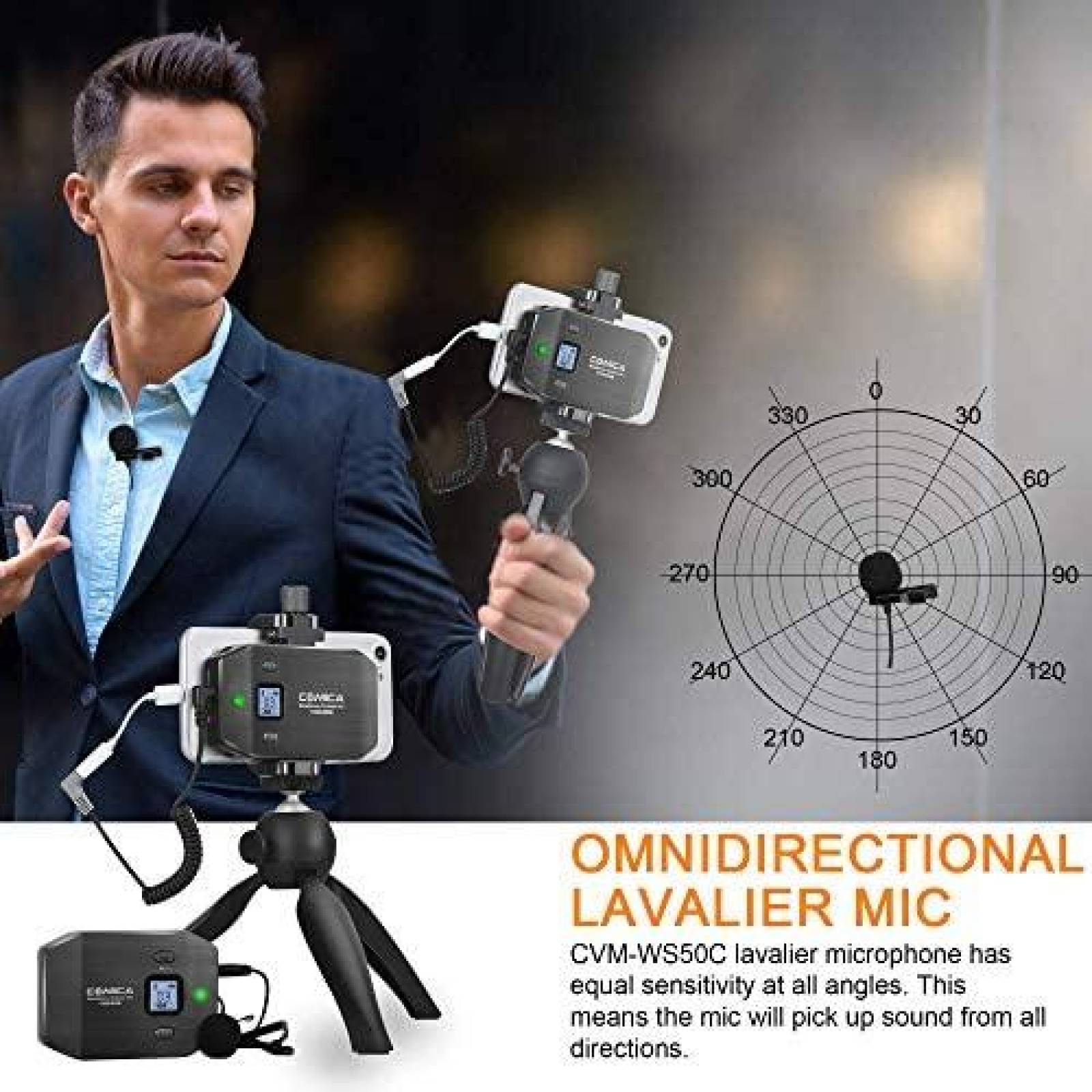 Microfono Comica Profesional Inalambrico Omnidireccional