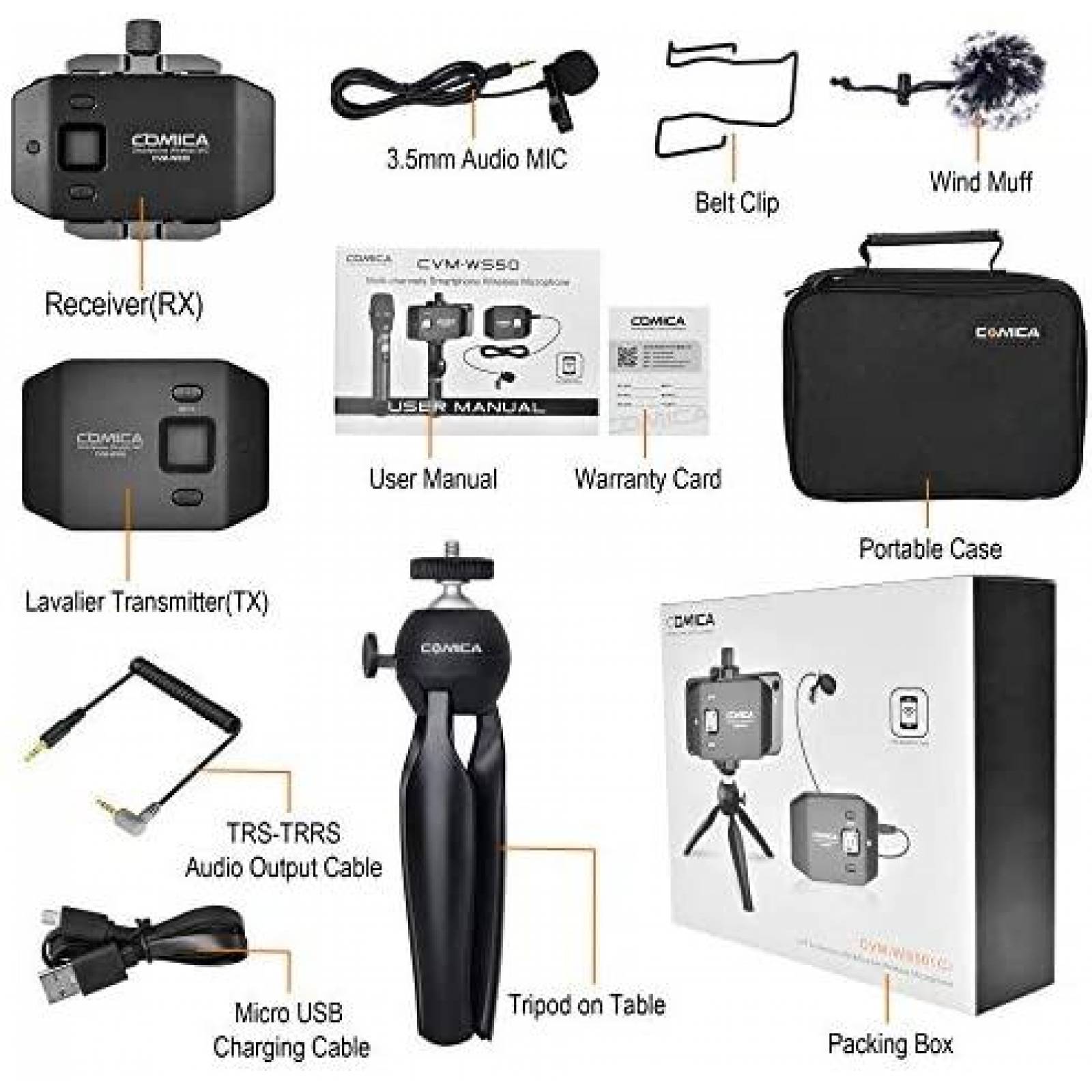 Microfono Comica Profesional Inalambrico Omnidireccional