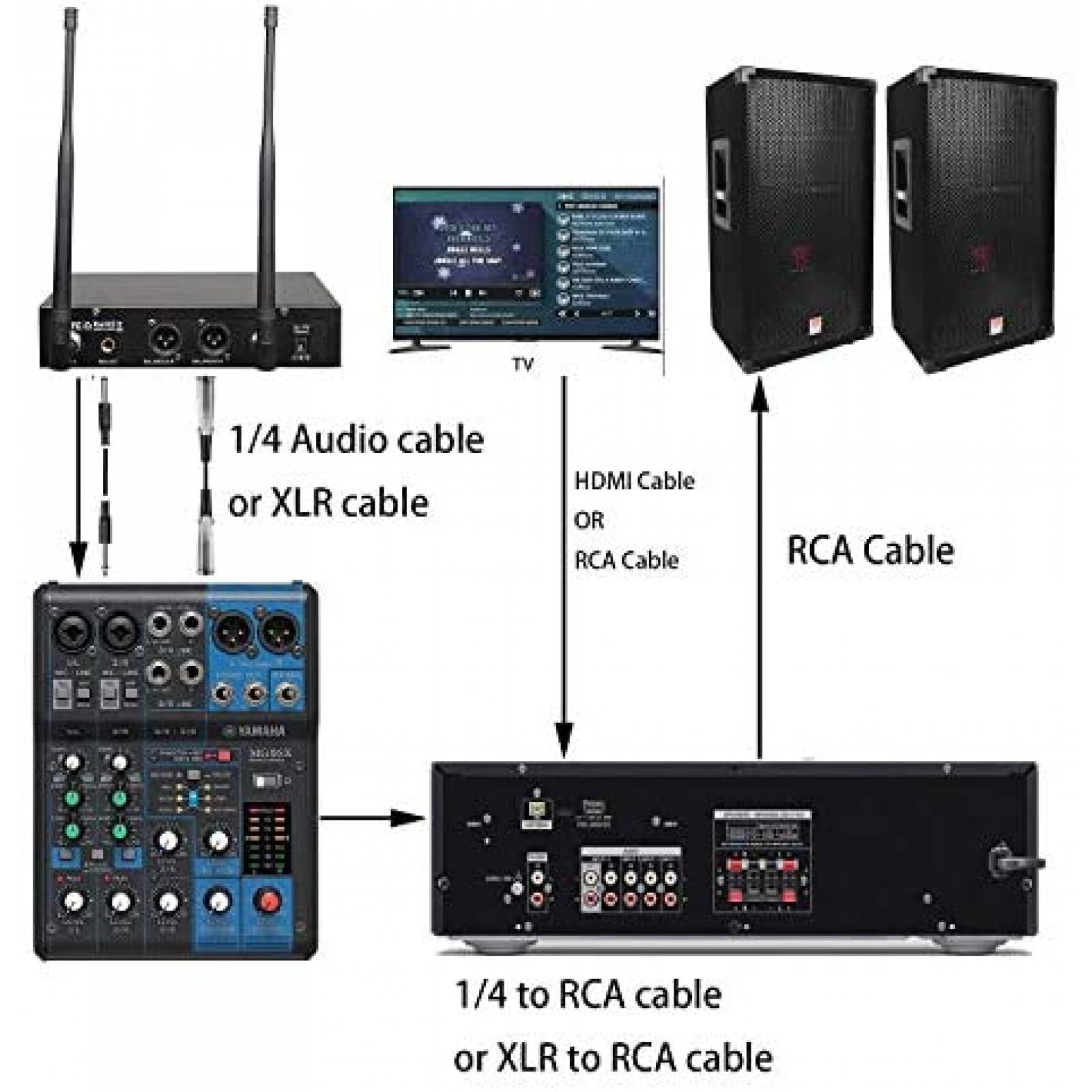 Kit de Audio Innopow 2 Microfonos Inalambricos -Negro