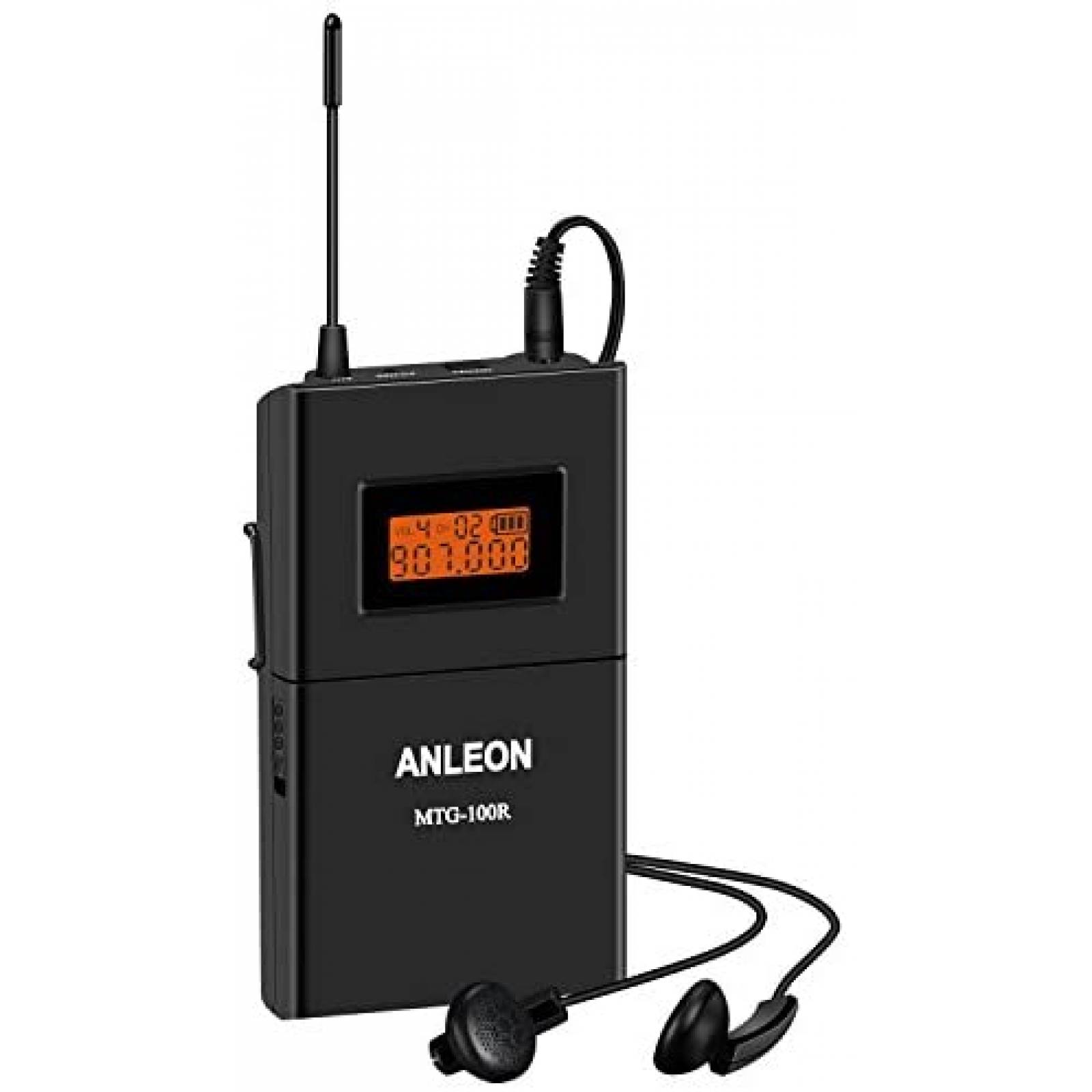Microfono Anleon 915 mhz 1 Transmisor 1 Receptor -Negro
