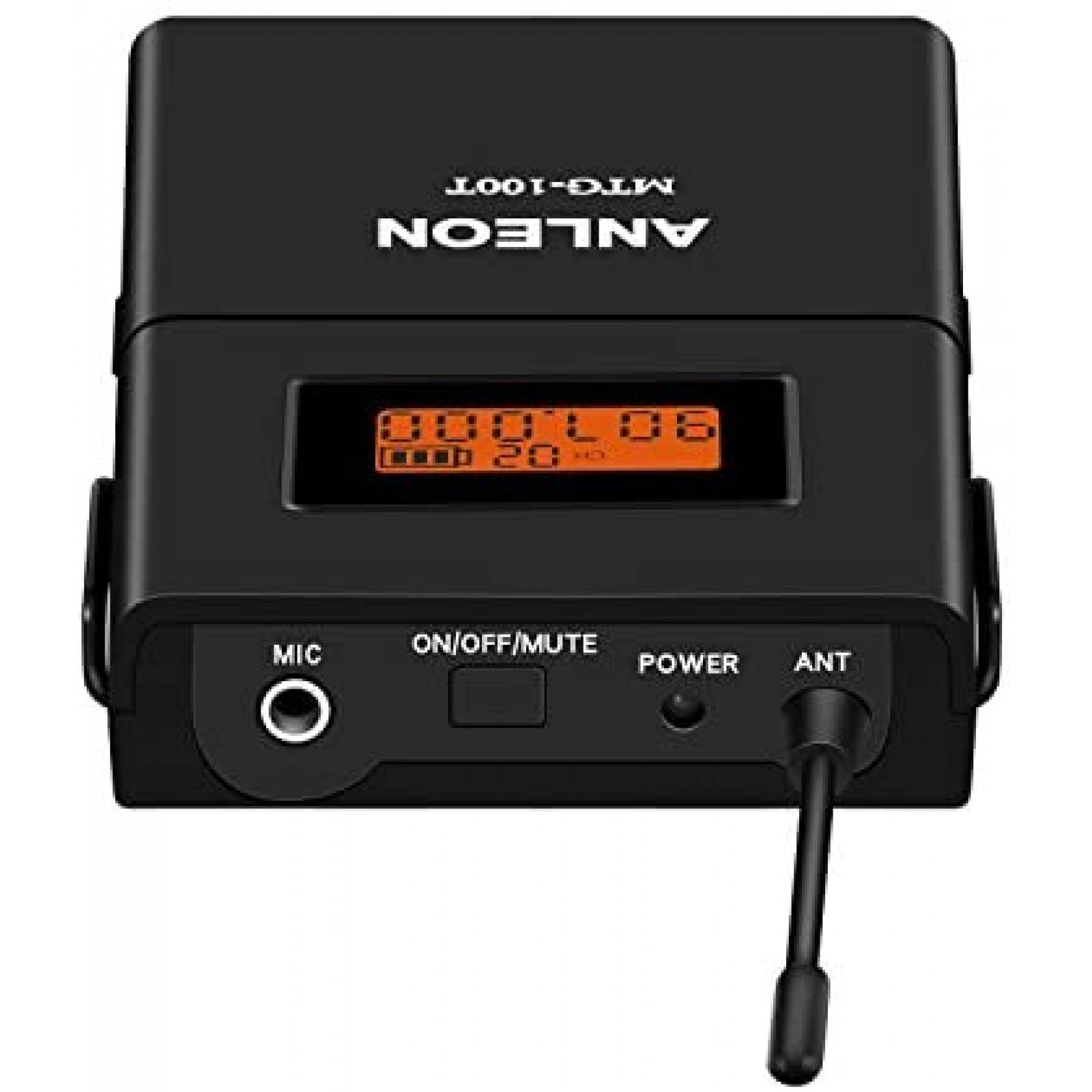 Microfono Anleon 915 mhz 1 Transmisor 1 Receptor -Negro