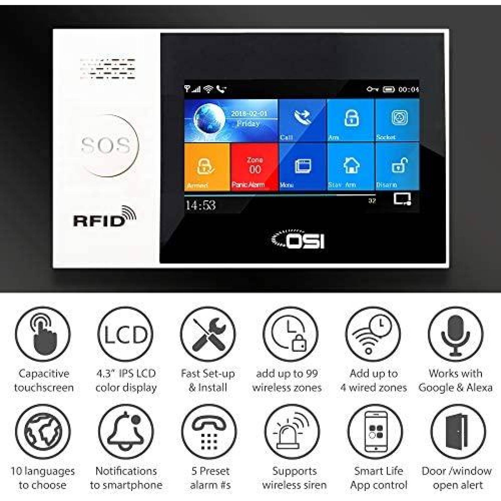 Sistema de Alarma OSI de Seguridad Inteligente OSI WiFi