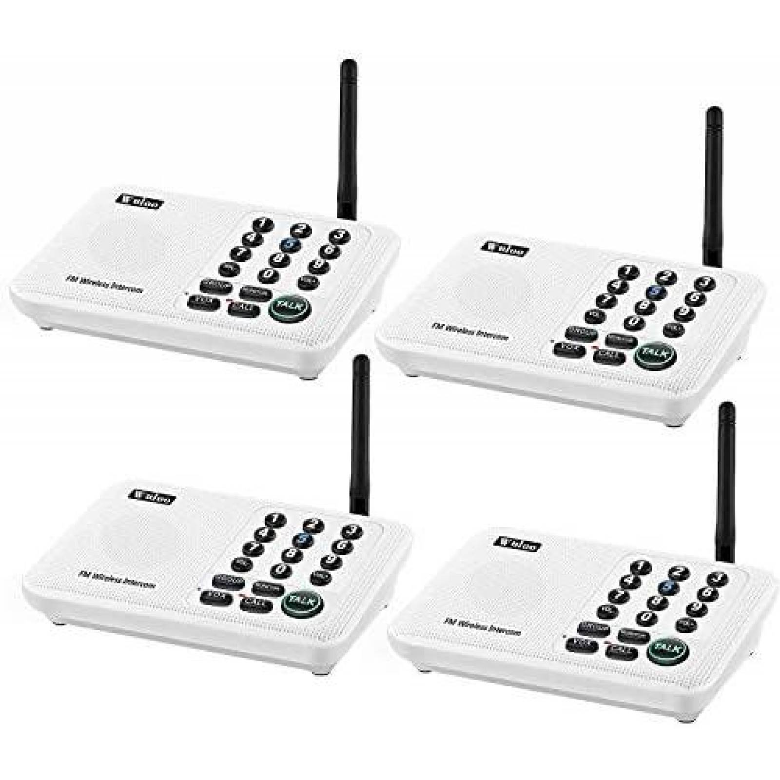 Intercom 4 Pzs Wuloo Rango de 5280 Pies/10 Canales -Blanco
